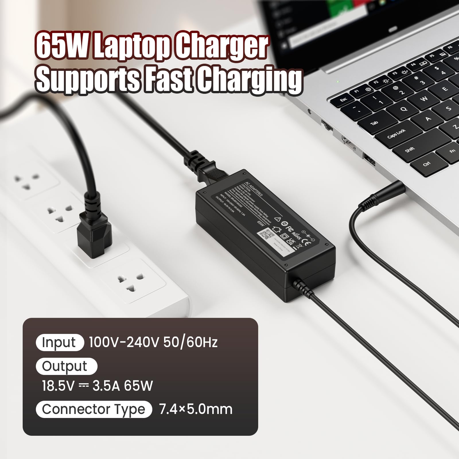 Laptop Charger For Hp Elitebook 745 820 840 850 G1 G2; Probook 430 440 450 455 G1 G2; Hp G42 G50 G56 G60 G61 G62 G71 G72 Power Supply Cord