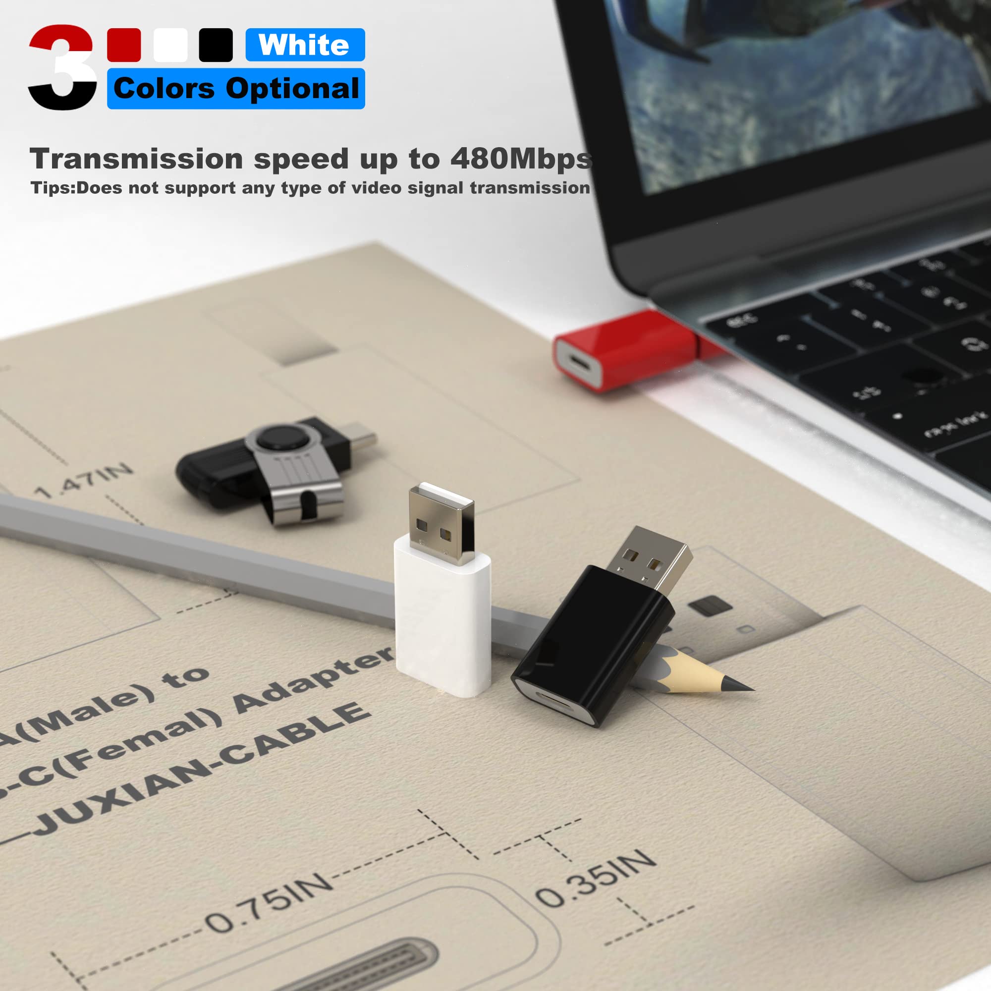 Lmuboy Usb To Usb C Adapter Pack 4,Compatible With Apple Magsafe Watch 7/8/9/Se/Ultra,Usb C Female To Usb Male Adapter For Iphon