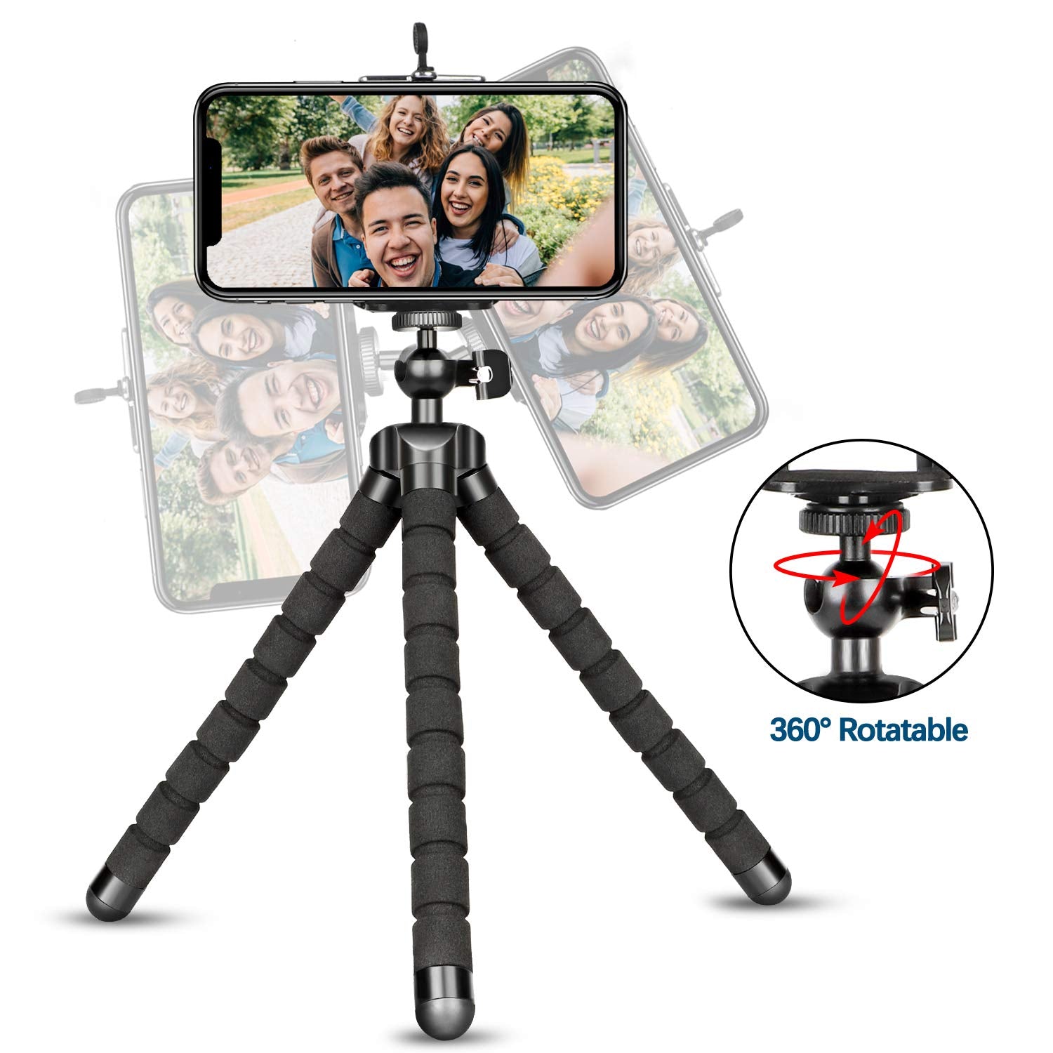 Pangshi Phone Tripod, Flexible Mini Tripod For Iphone With Wireless Remote, Portable Cell Phone Tripode Stand For Video Recordin