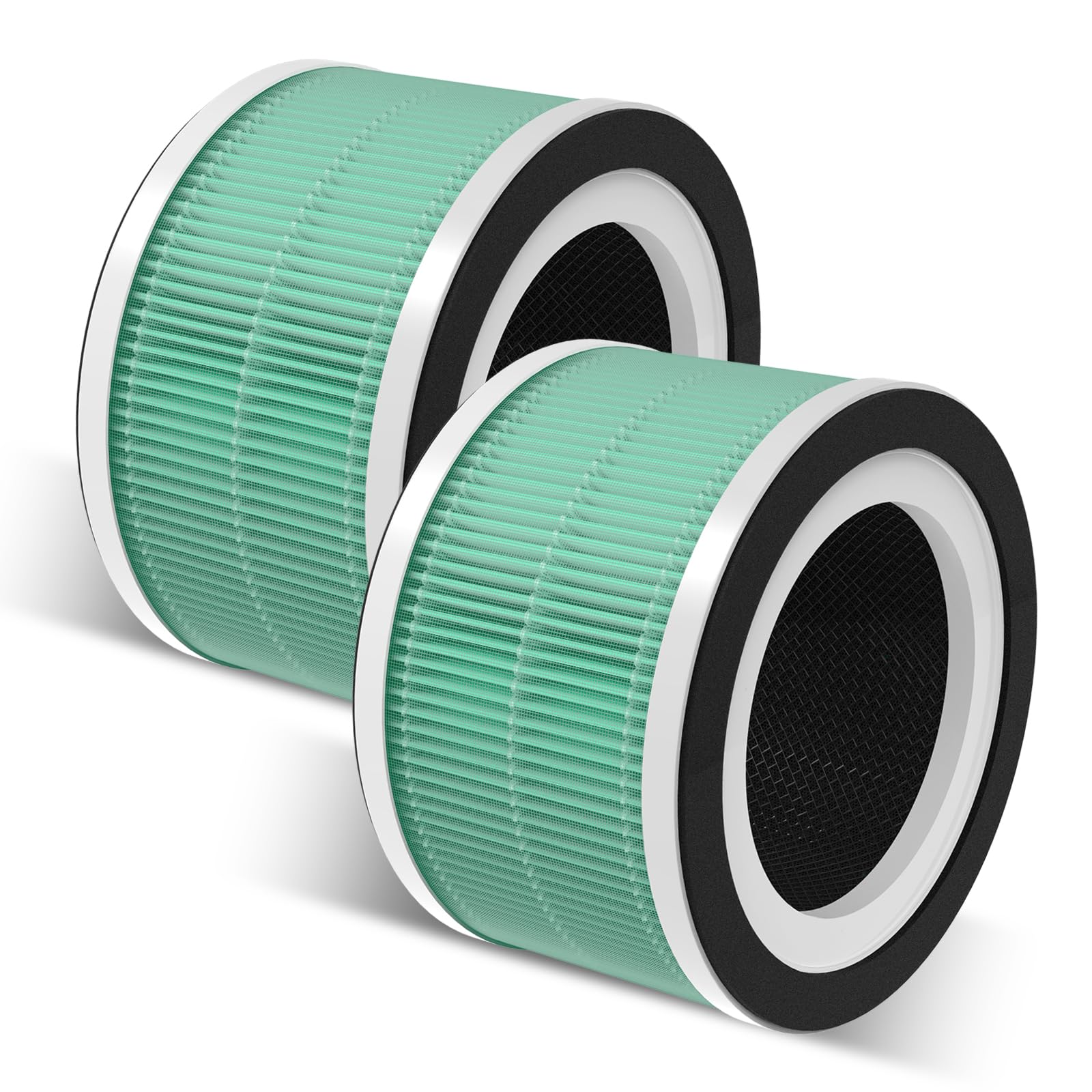 Gokbny 2 Pack Fillo/Halo True Hepa Replacement Filter Compatible With Fillo/Halo Purifiers, 3 In 1 Filtration(Green Version)