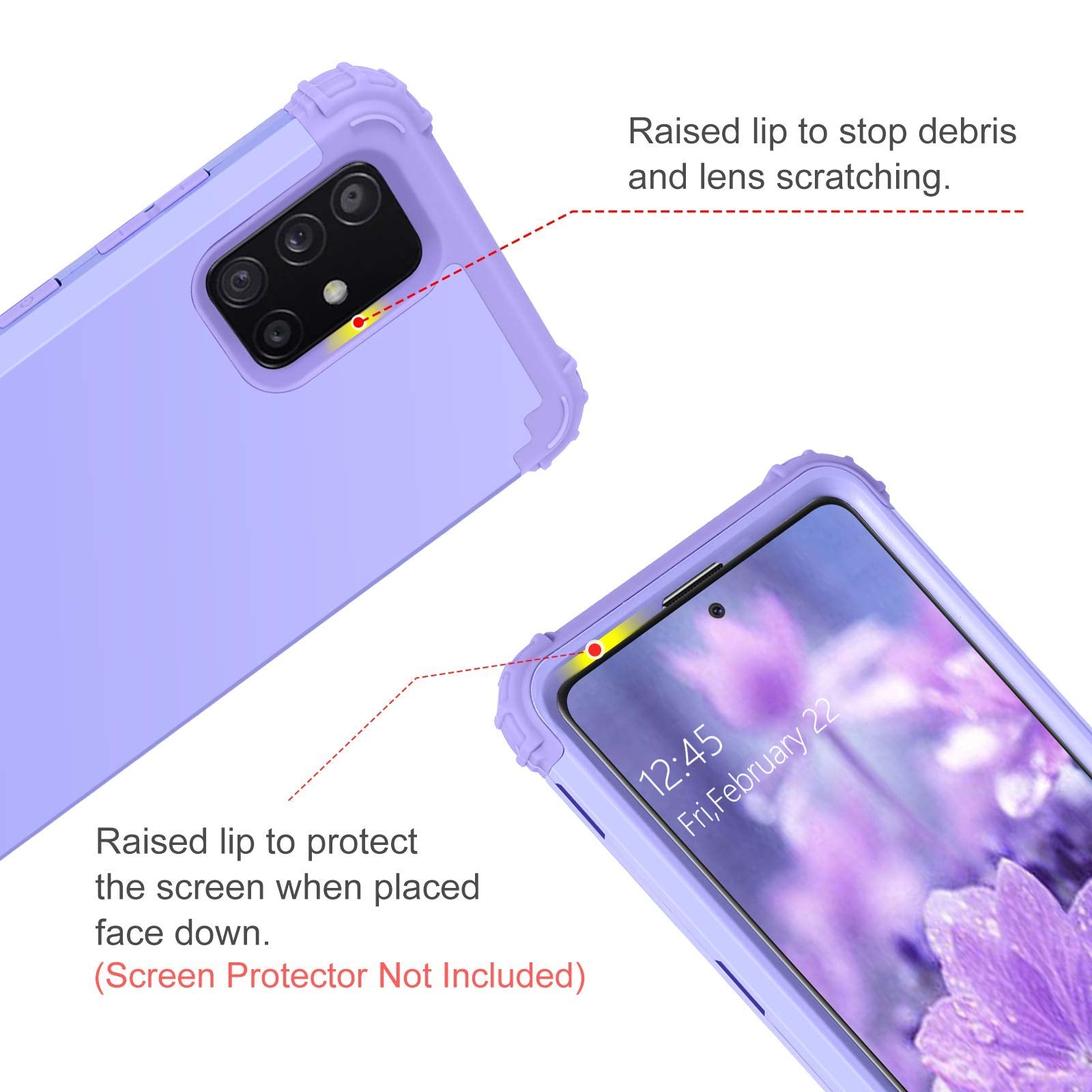Bentoben Samsung A71 5G Case, 3 Layer Hybrid Hard Pc Soft Rubber Heavy Duty Rugged Bumper Shockproof Anti Slip Full Body Protect