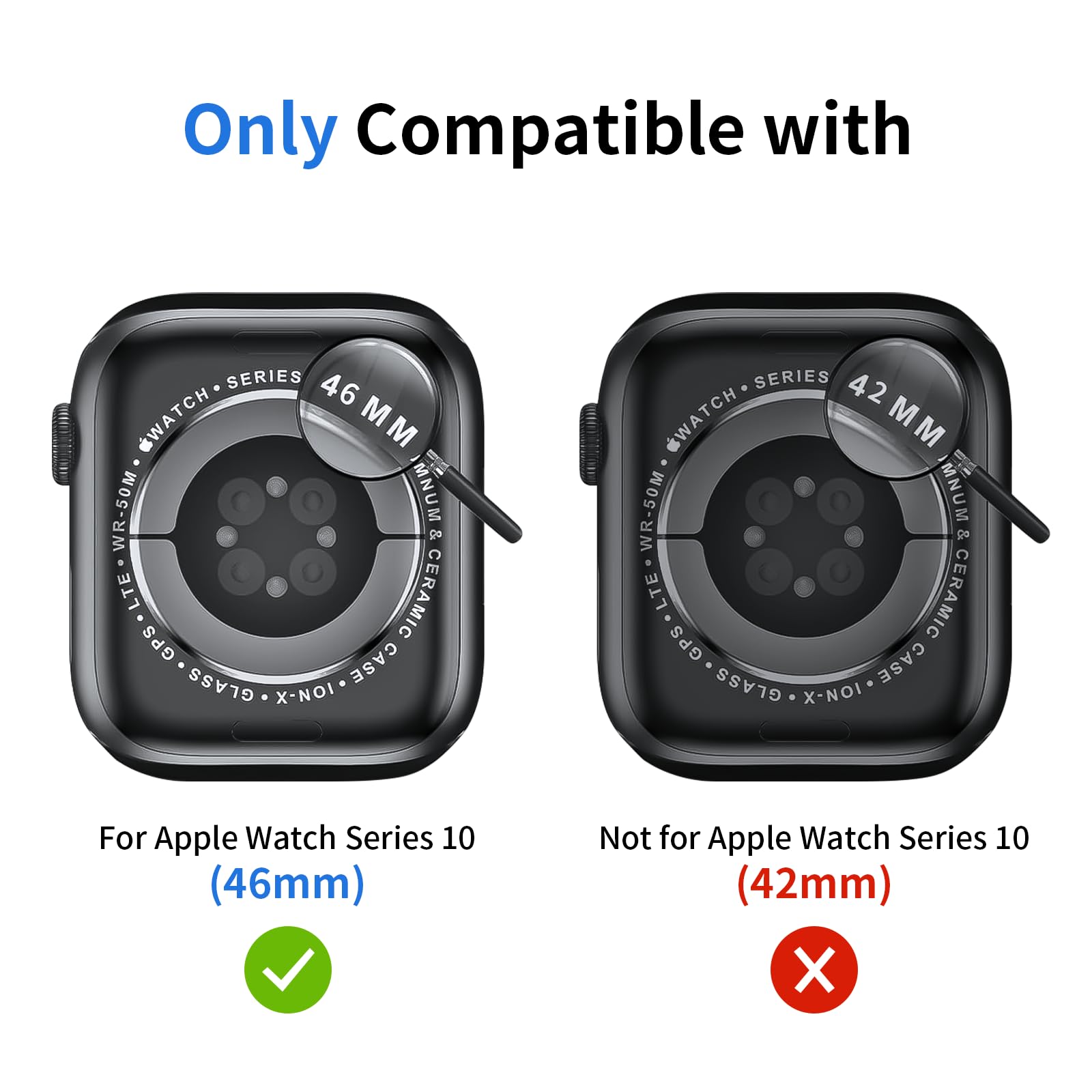 Landhoo 6 Pack Case With With Tempered Glass Screen Protector For Apple Watch Series 10 46Mm(2024), Hard Pc Ultra Thin Scratch R