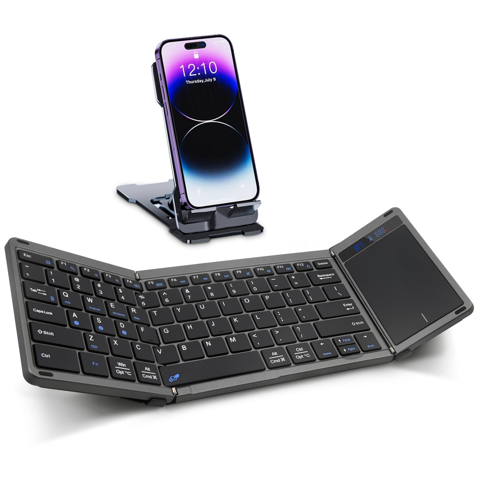 Rii RK809Pro Foldable Bluetooth Keyboard with Touchpad