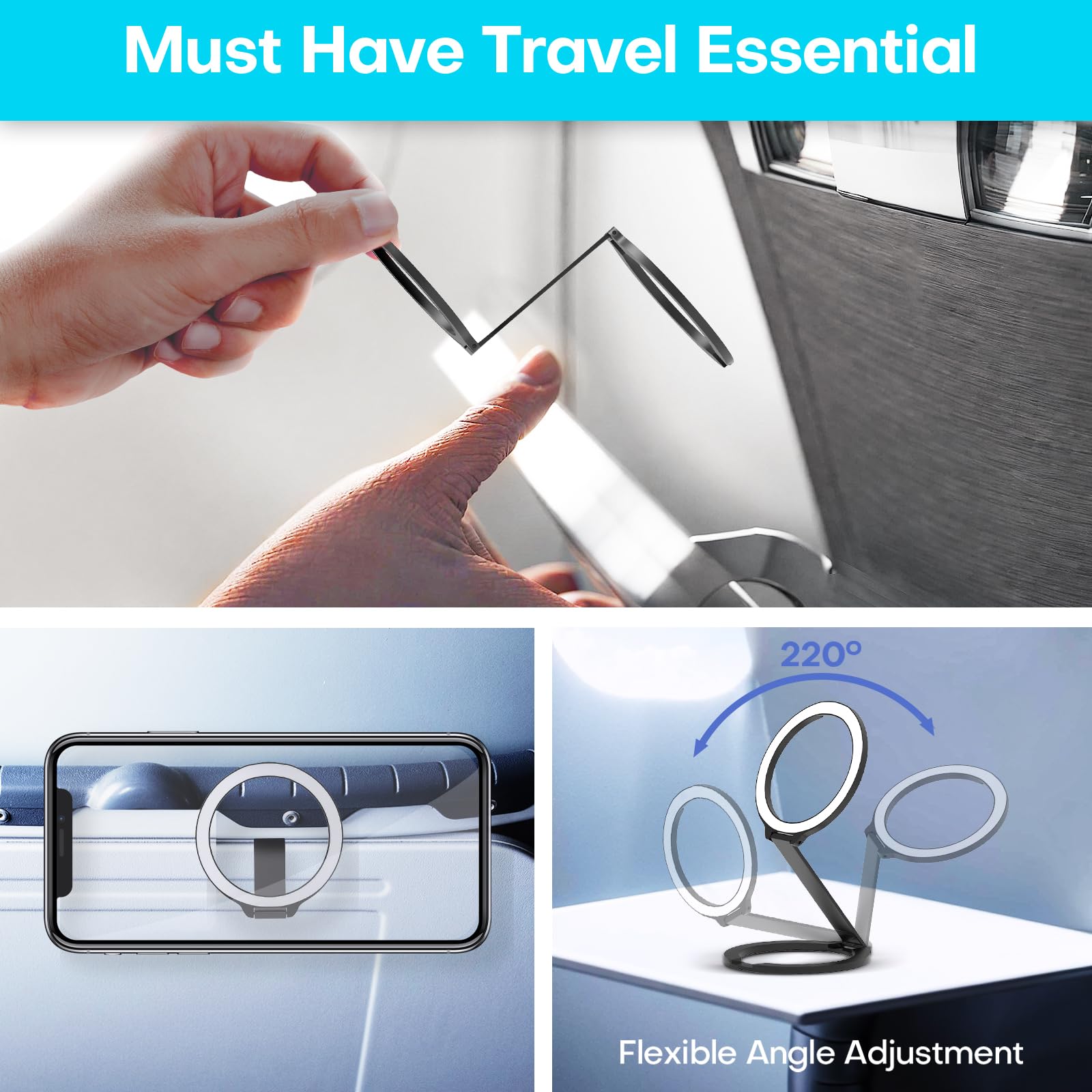 Mini Airplane Magnetic Phone Holder Magsafe Compatible Magnetic Travel Phone Mount Must-Have Long Flight Accessories Travel Esse