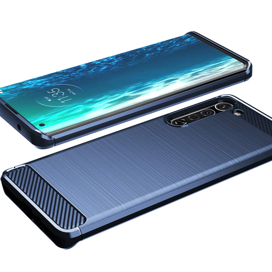 Osophter For Moto Edge 5G Case With Screen Protector Shock-Absorption Flexible Tpu Rubber Protective Cell Phone Cover For Motoro