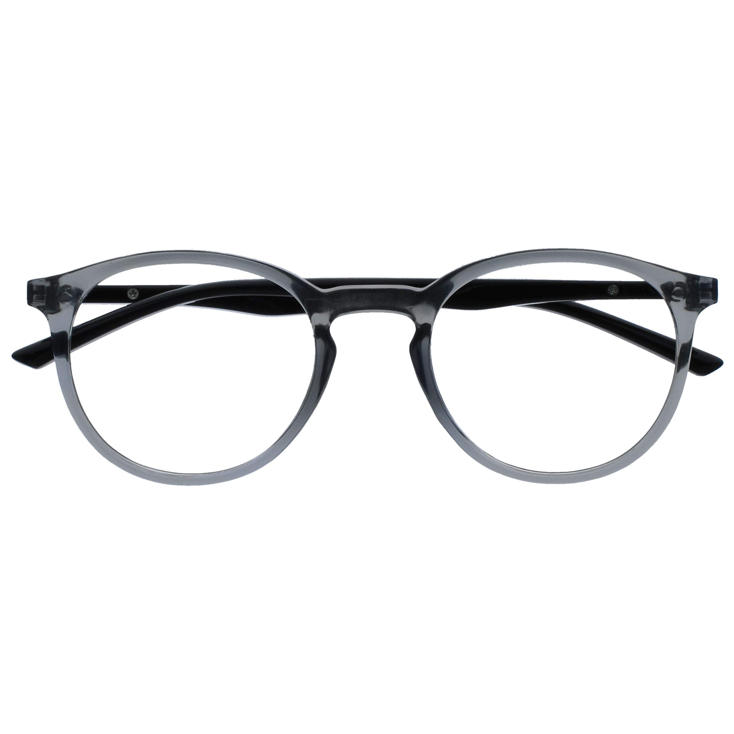 OPULIZE MET Blue Light Blocking Reading Glasses for Women Men, Slim Round Frame with Scratch Resistant and Spring Hinges, Comput