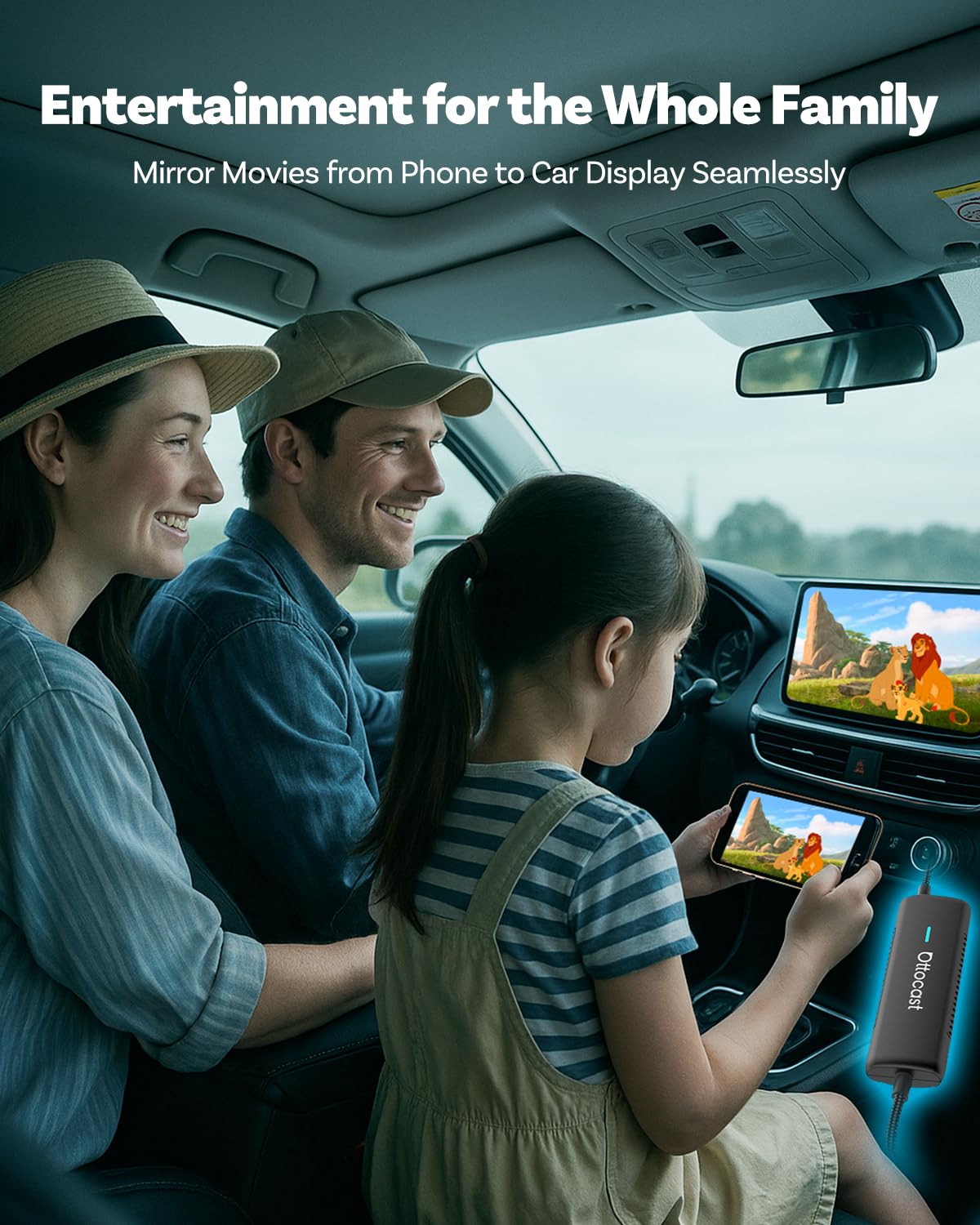 Ottocast Mirror Touch With Wireless Carplay Adapter, Mirror & Watch Any App On The Car Screen, Such As Youtube Netflix Tiktok Di