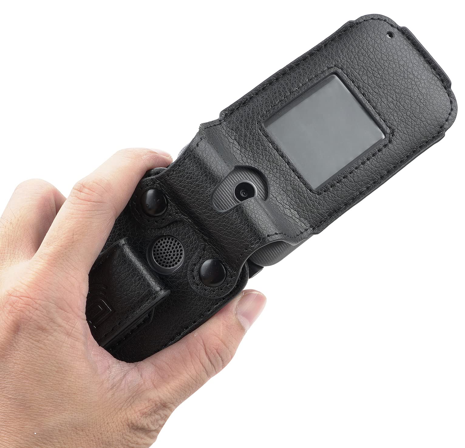 Case For Coolpad Belleza Flip Phone, Nakedcellphone [Black Vegan Leather] Form Fit Cover With [Built In Screen Protection] And [