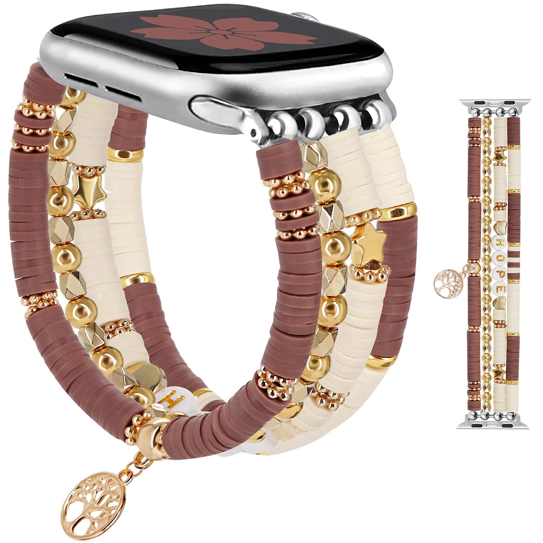 Jr.Dm Beaded Bracelet Compatible With Apple Watch 42Mm 44Mm 45Mm 46Mm For Women, Fashion Dressy Jewelry Watch Strap Stretchy Han