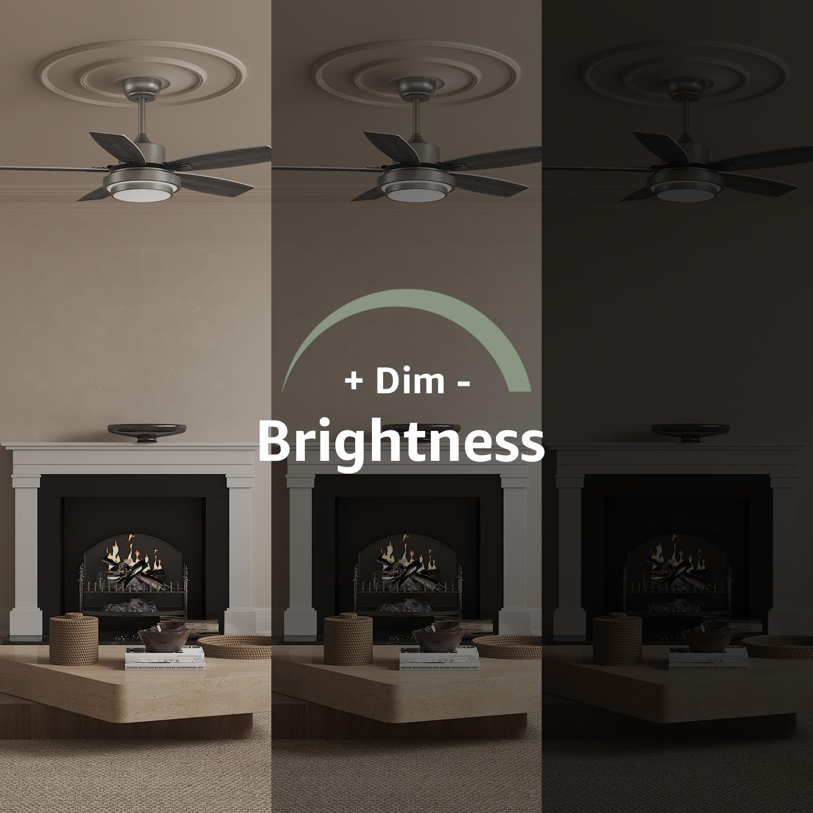 Fanbliss 42 Inch Ceiling Fans With Lights And Remote/App Control, Modern Grey Ceiling Fan With Quiet Reversible Dc Motor, 3 Cct
