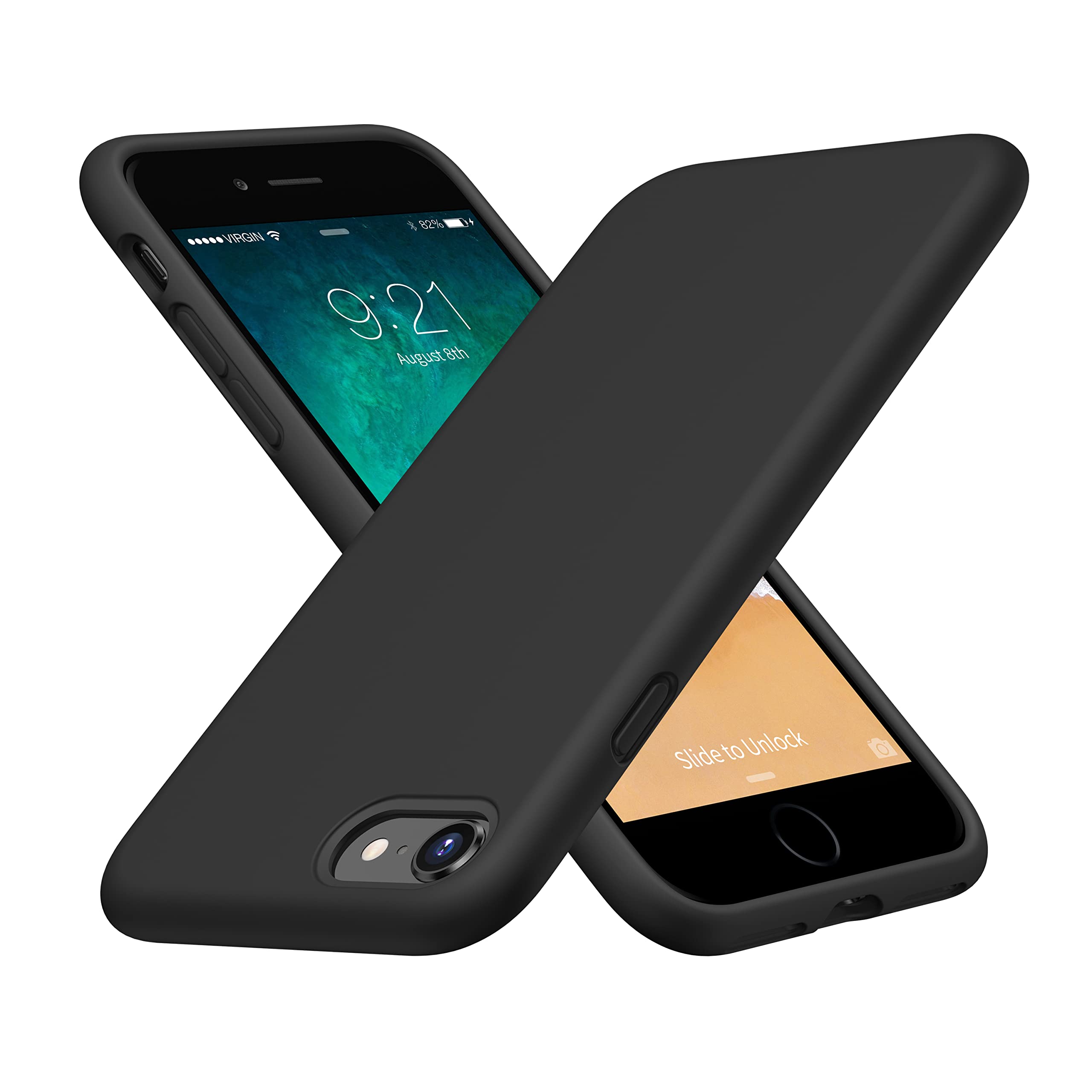 Cellever Ultra Durable Silicone Case For Iphone Se 2022/2020 Iphone 7/8 Military Grade Drop Protection [3 Layers] [Slim Fit] Lig