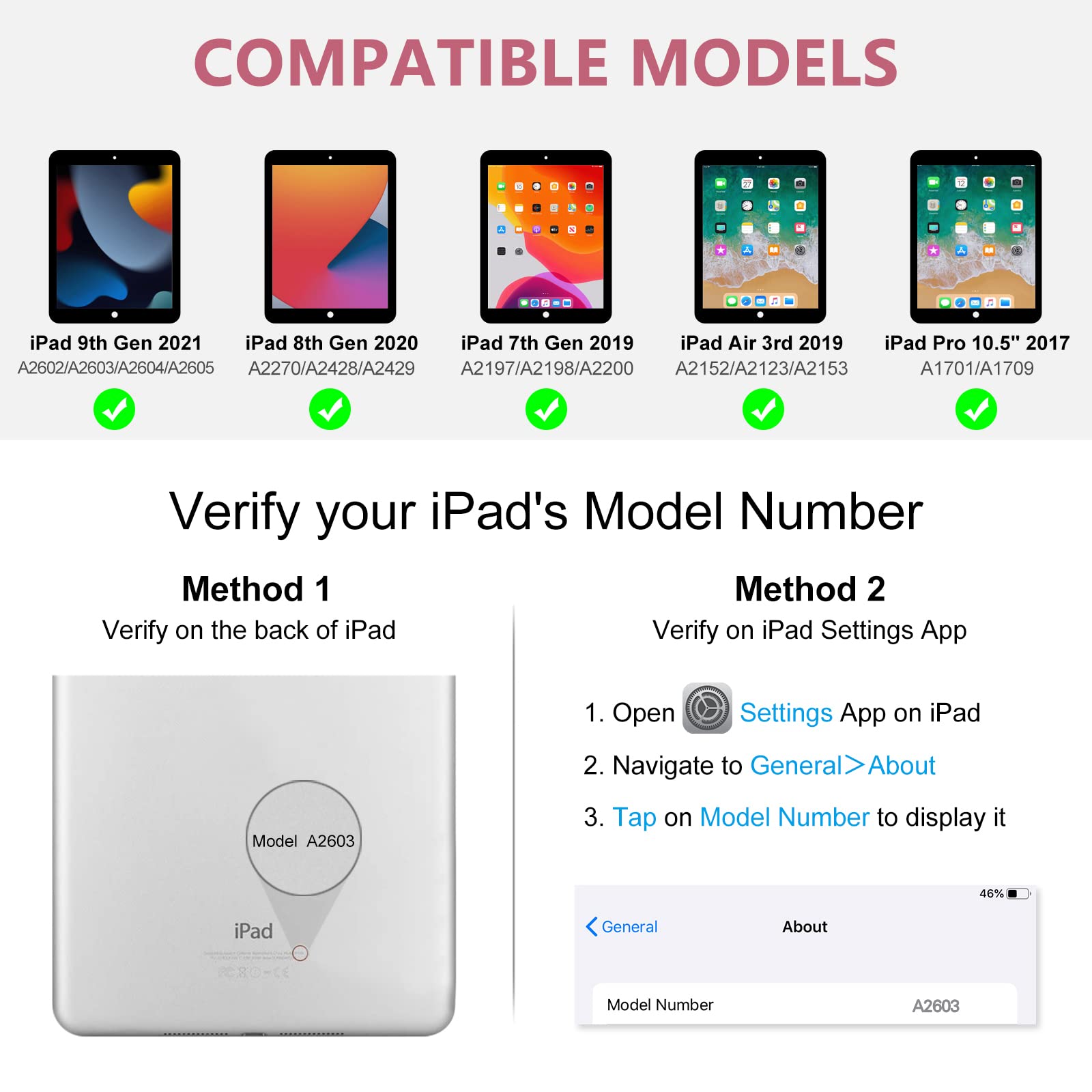 MMK Keyboard Case for iPad 10.2 (9th/8th/7th Gen) - Detachable Bluetooth, Pencil Holder, Auto Sleep/Wake, Pink