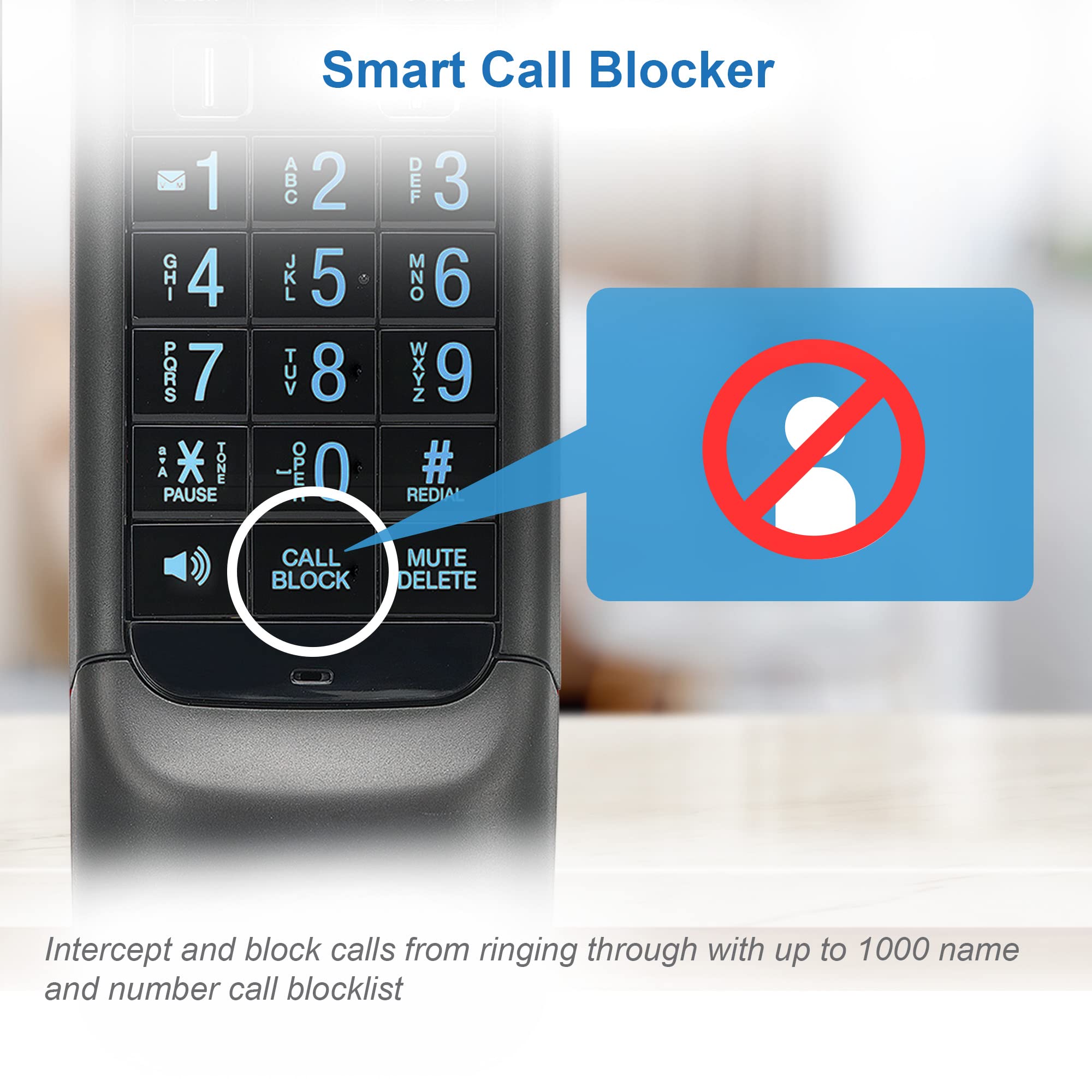 Vtech Vs122-16 Retro-Design Cordless Phone: Bluetooth Connect To Cell, Call Blocker, Answering System, Full-Duplex Speakerphone