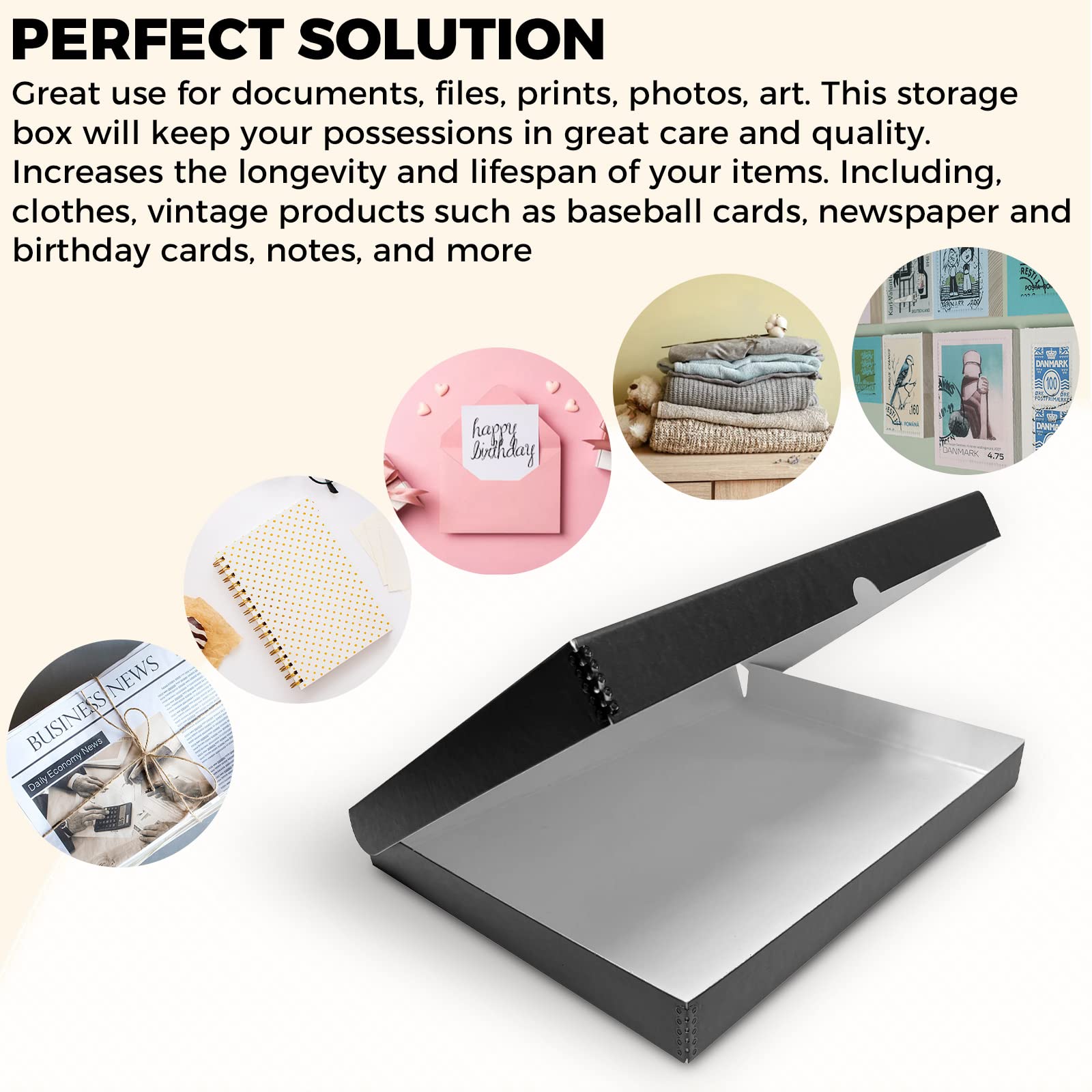 Golden State Art, Archival Folio Storage Box 13X19, Clamshell Design With Metal Edge, Preserve And Store Photos Documents Cards Prints Arts And Crafts Diy, Black