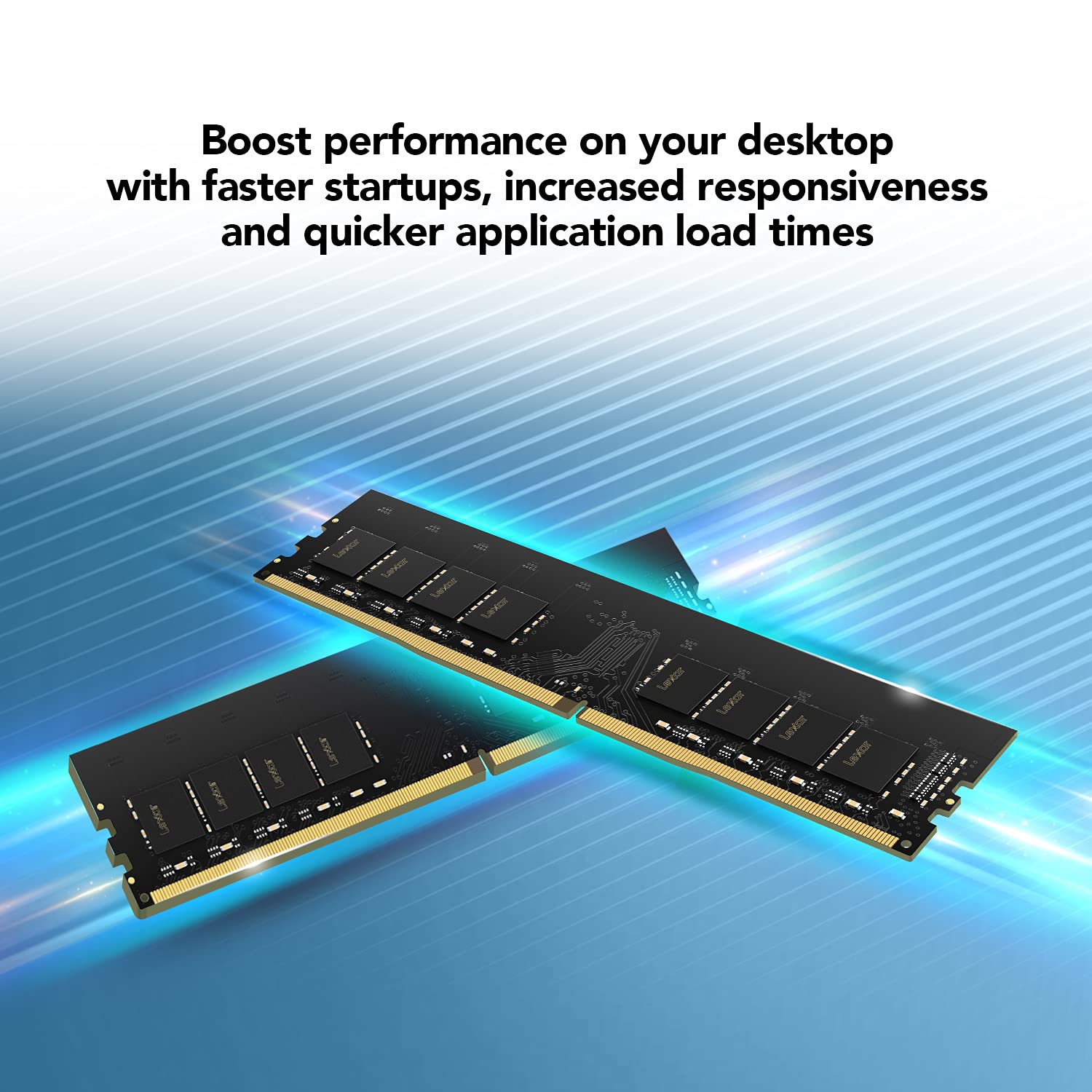 Lexar 32Gb Single Ddr4 Udimm Ram 3200Mt/S Cl22 288 Pin Desktop Memory, Black (Ld4Au032G B3200Gsst)