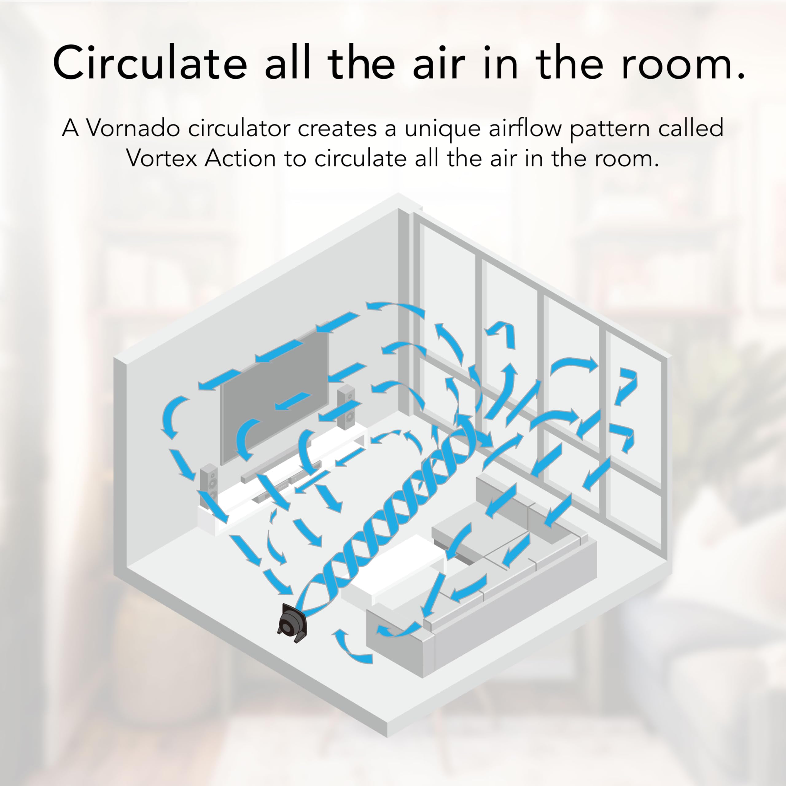 Vornado 673T Whole Room Air Circulator Fan With Pivoting Head, 3 Speeds, Moves Air Up To 70 Feet