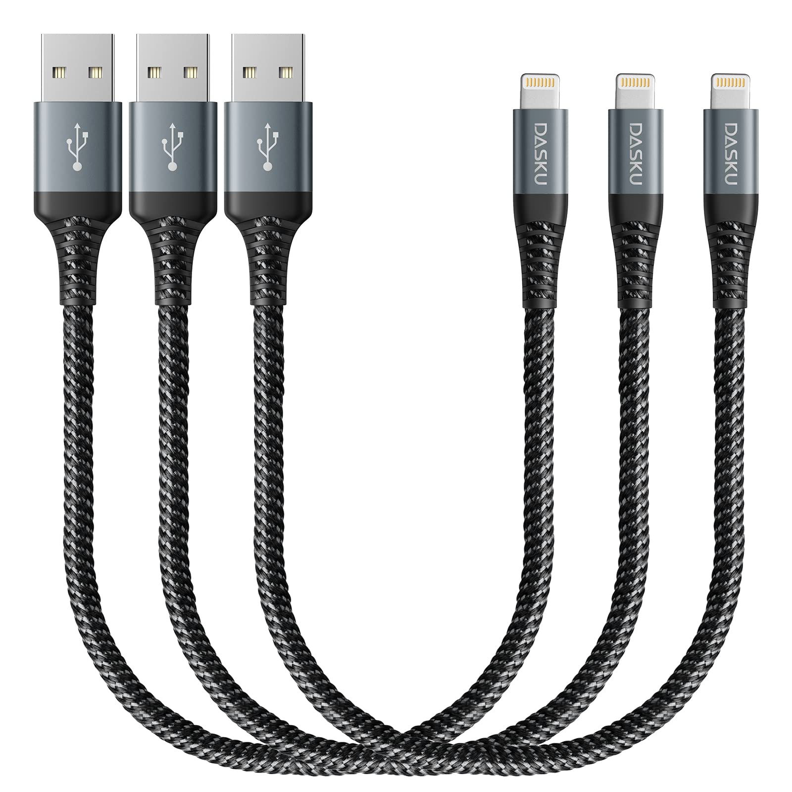 Short Lightning Cable 1Ft 3Pack 12 Inch Iphone Charger Usb Fast Nylon Braided Charger Cord Compatible With Apple Iphone 13/12/11