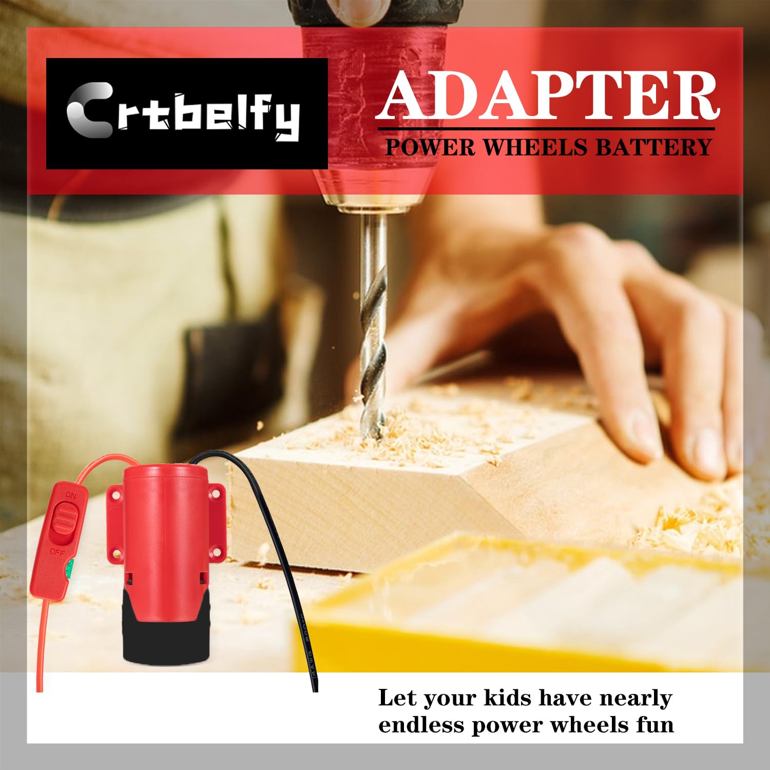 Crtbelfy Upgraded Battery Adapter for Milwaukee M12 12V - All-in-One Fuse & Switch Power Wheel Converter Kit