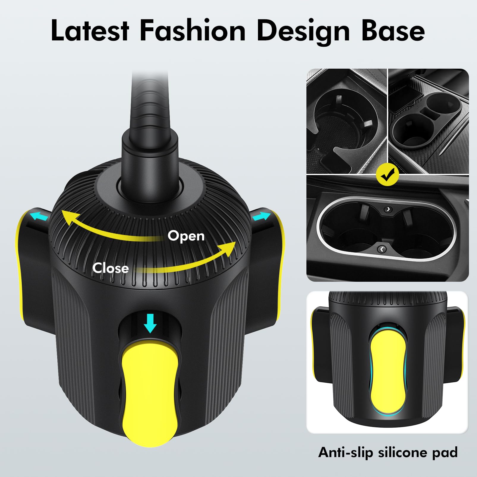 Welvath Cup Phone Holder For Car With Adjustable Long Gooseneck, Car Mount Cup Cell Phone Holders For Your Car Truck Golf Cart A