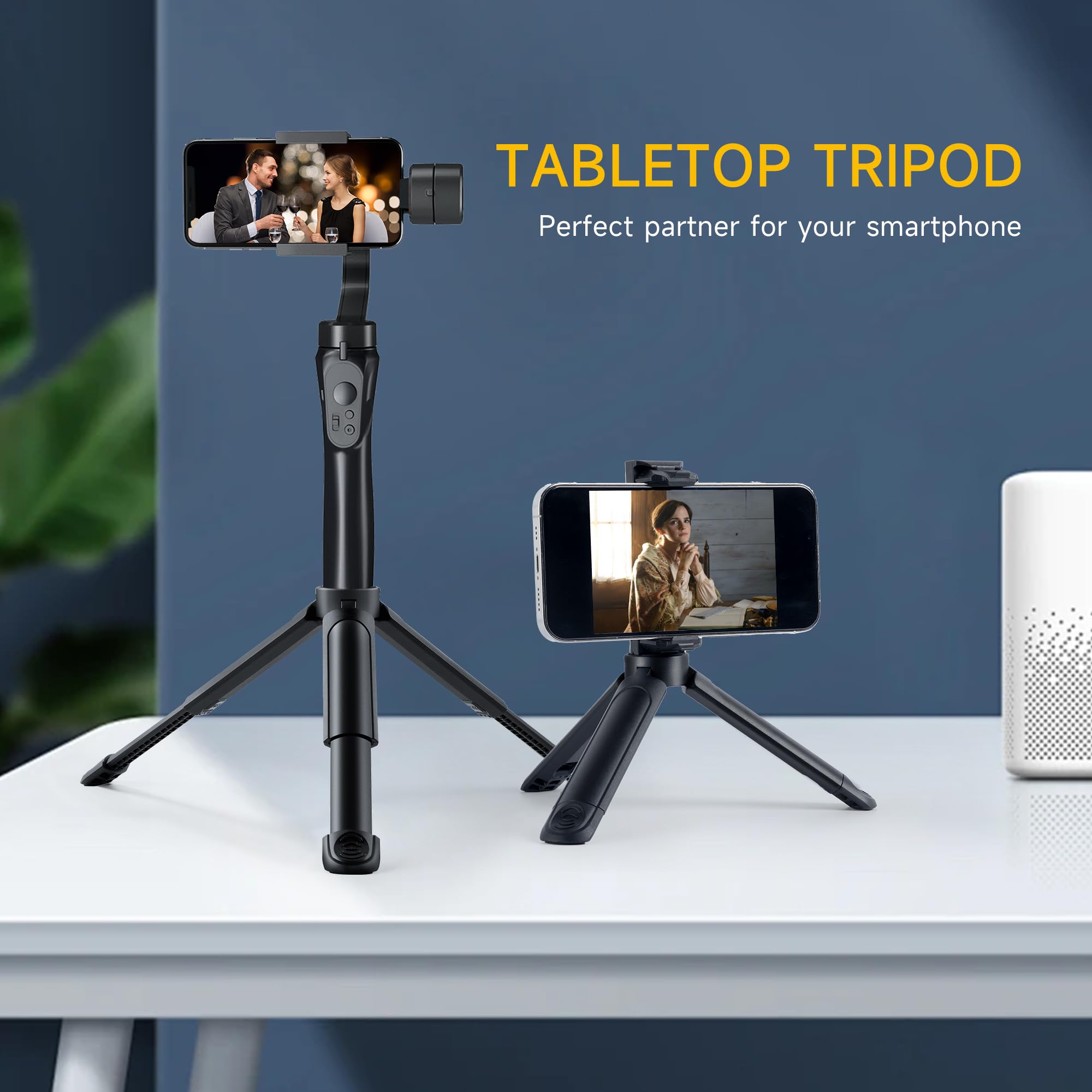 1/4 Mini Tripod, C01 Pro Tabletop Desktop Stand Compact Tripod With 1/4' Screw For Weeylite K21 Stick Light, Retro 12X Photo Light,Camera,Smooth 4,Osmo Mobile,Vimble 2,Gimbal Handle Grip Stabilizer