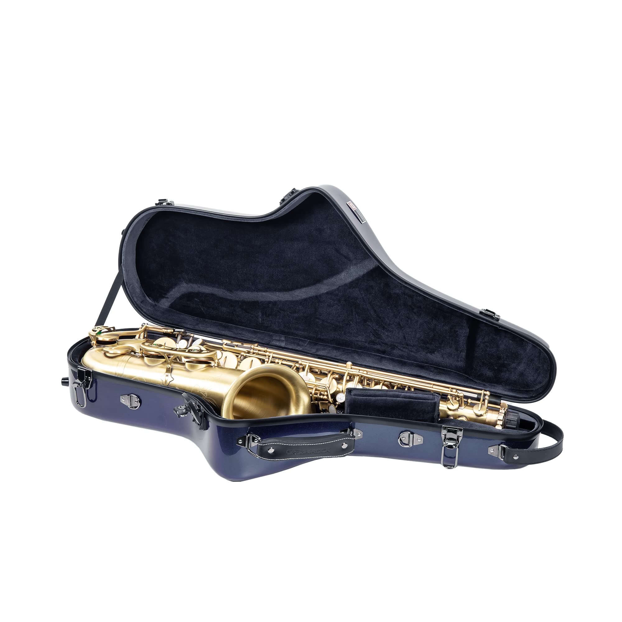 Crossrock Pro Grade Tenor Saxophone Case | Aurora Blue Finish, Tsa Lock, Elite Protection, Detachable Straps, Accessory Pocket F