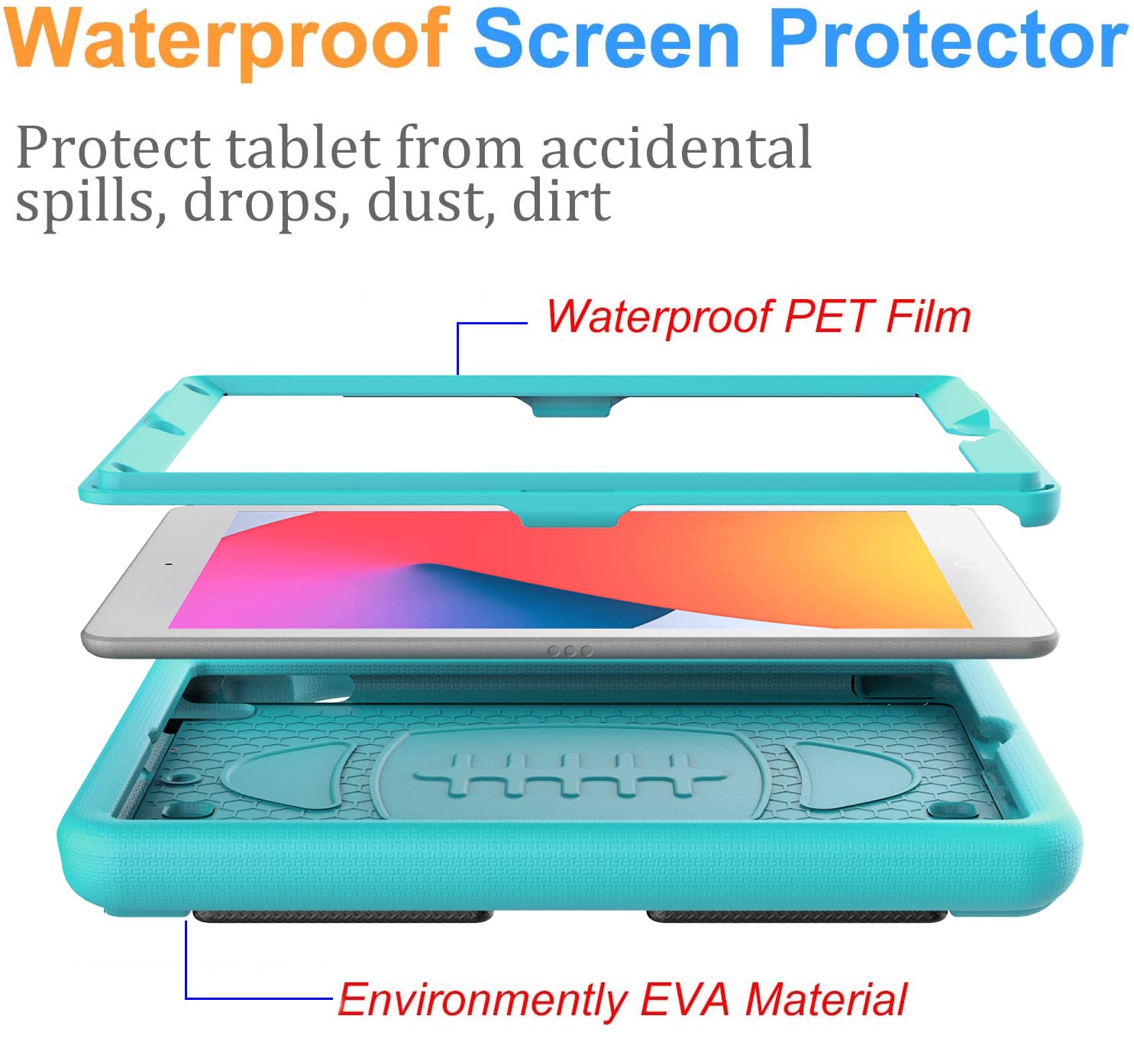 Bmouo Kids Case For Ipad 10.2 2021/2020/2019   Ipad 9Th/8Th/7Th Generation Case For Kids, With Built In Screen Protector, Shockp