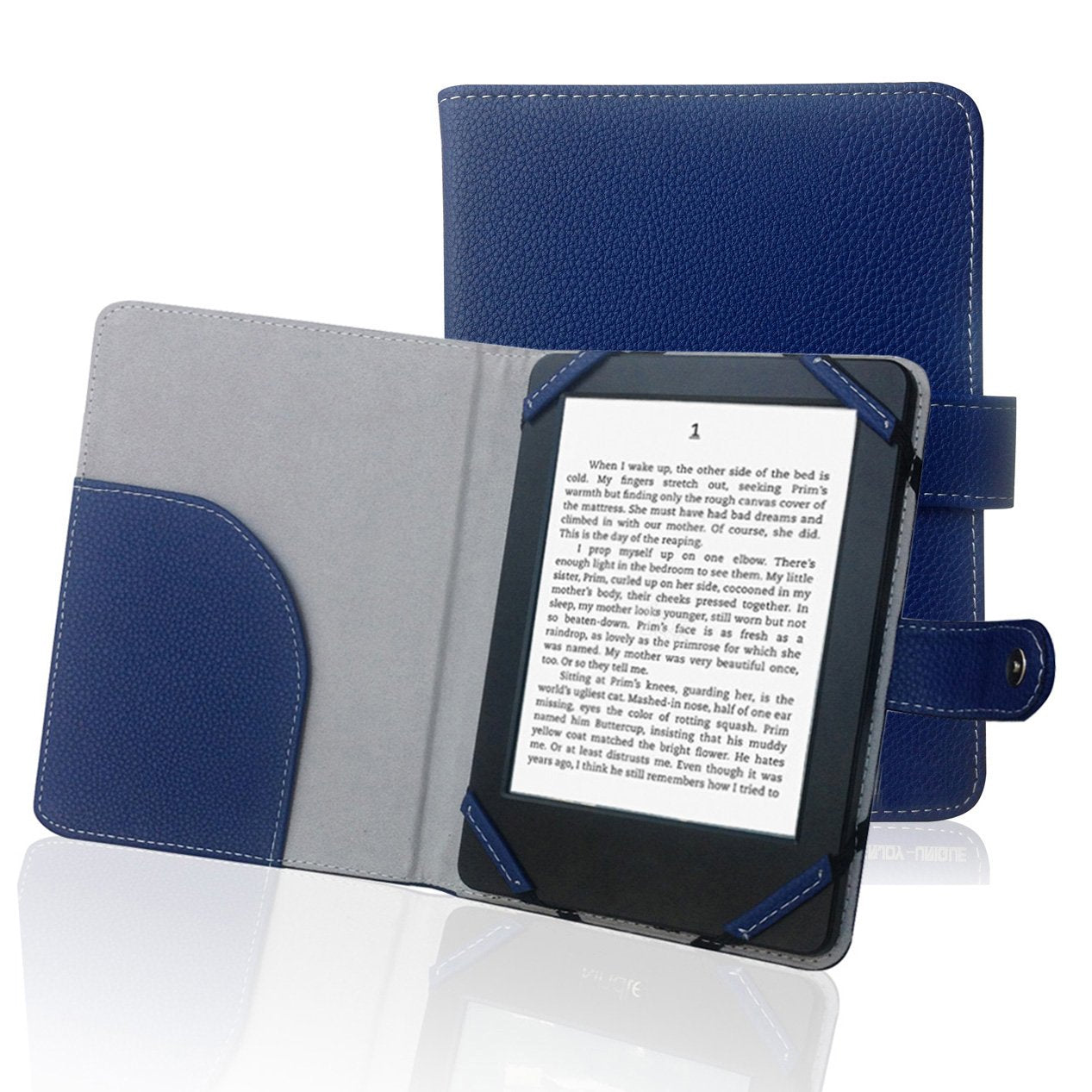 Book Style Litch Pu Leather Case Cover For 6' Ebook Reader Case Cover For Sony/Kobo/Pocketbook/Nook/Tolino 6Inch Ebook Reader (Blue)