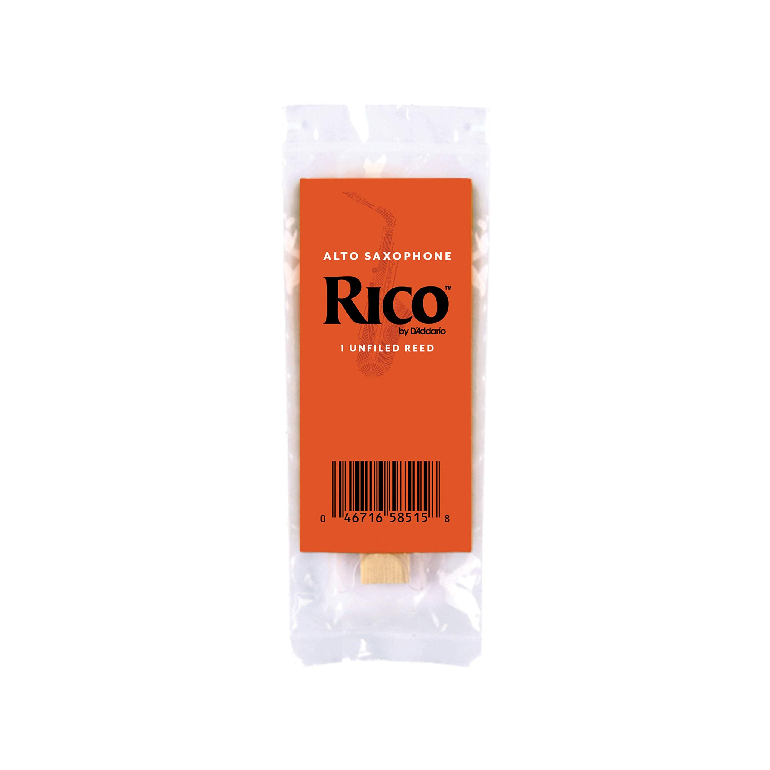 Rico Saxophone Reeds   Reeds For Alto Saxophone   Thinner Vamp Cut For Ease Of Play, Traditional Blank For Clear Sound, Unfiled