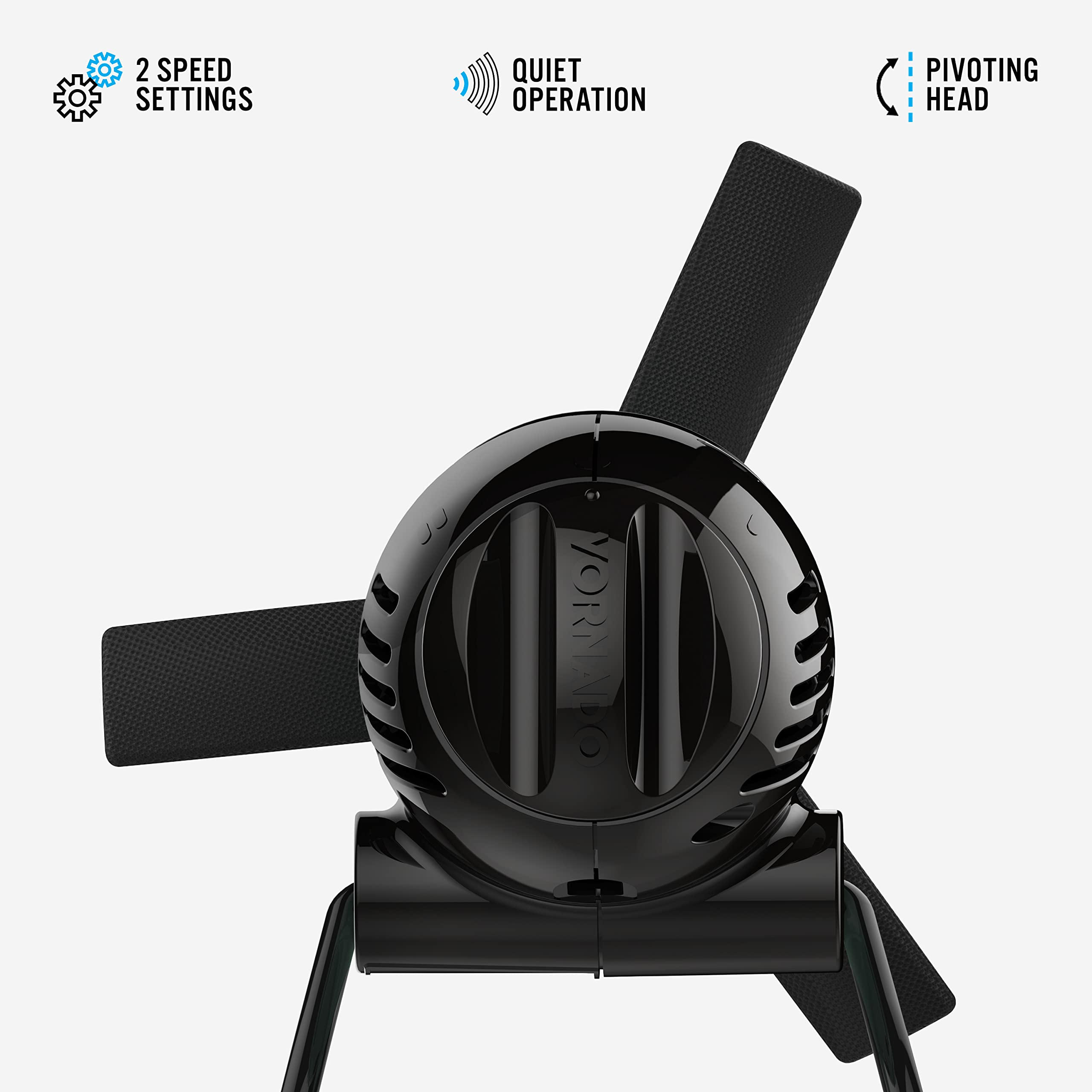 Vornado Zippi Small Personal Fan For Desk, Nightstand, Tabletop, Travel, Black