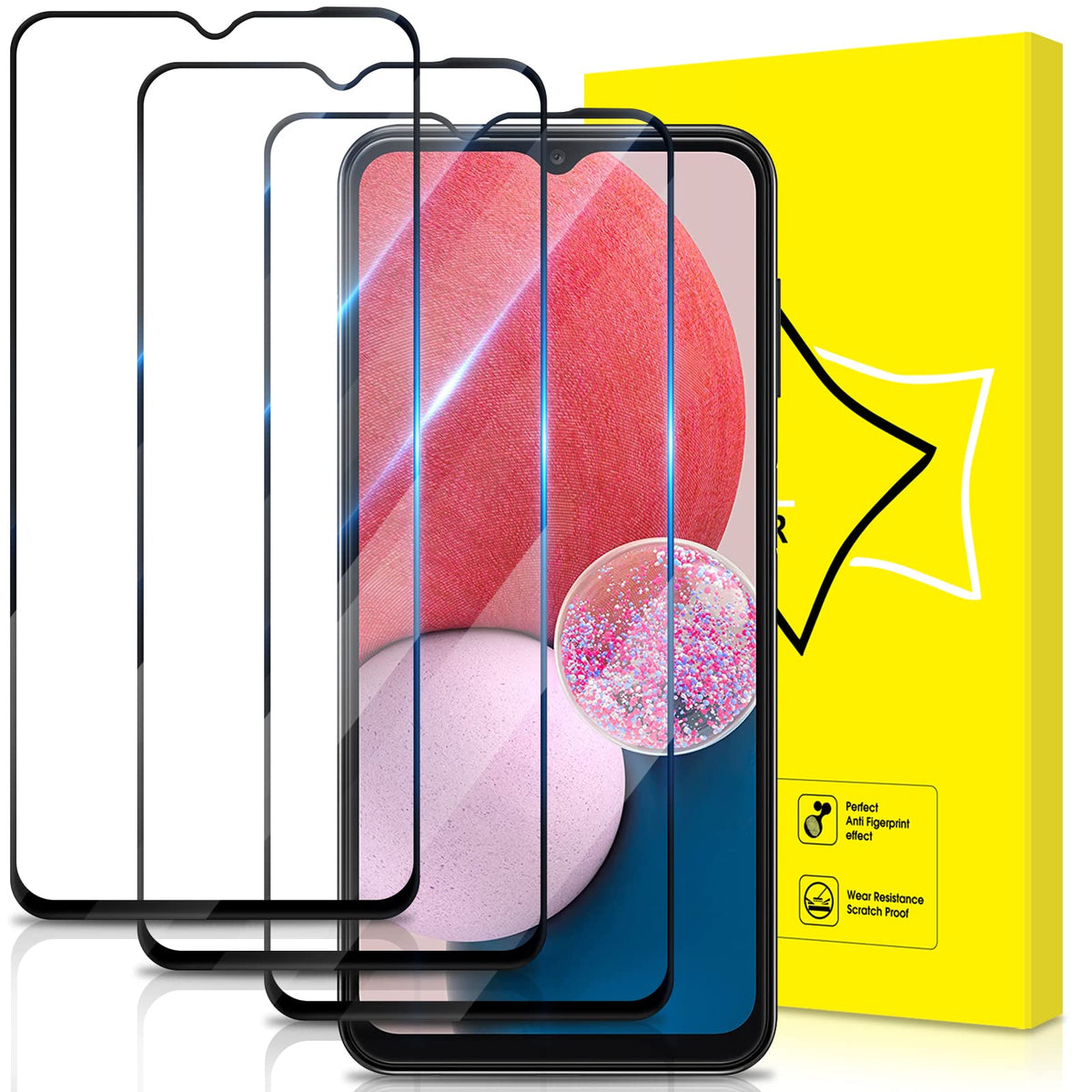 Giiyoon 3 Pack Screen Protector For Samsung Galaxy A12/A02/A03/A03S/A13 5G/M12/M02/A32 5G Tempered Glass [Hd Full Coverage] [Eas