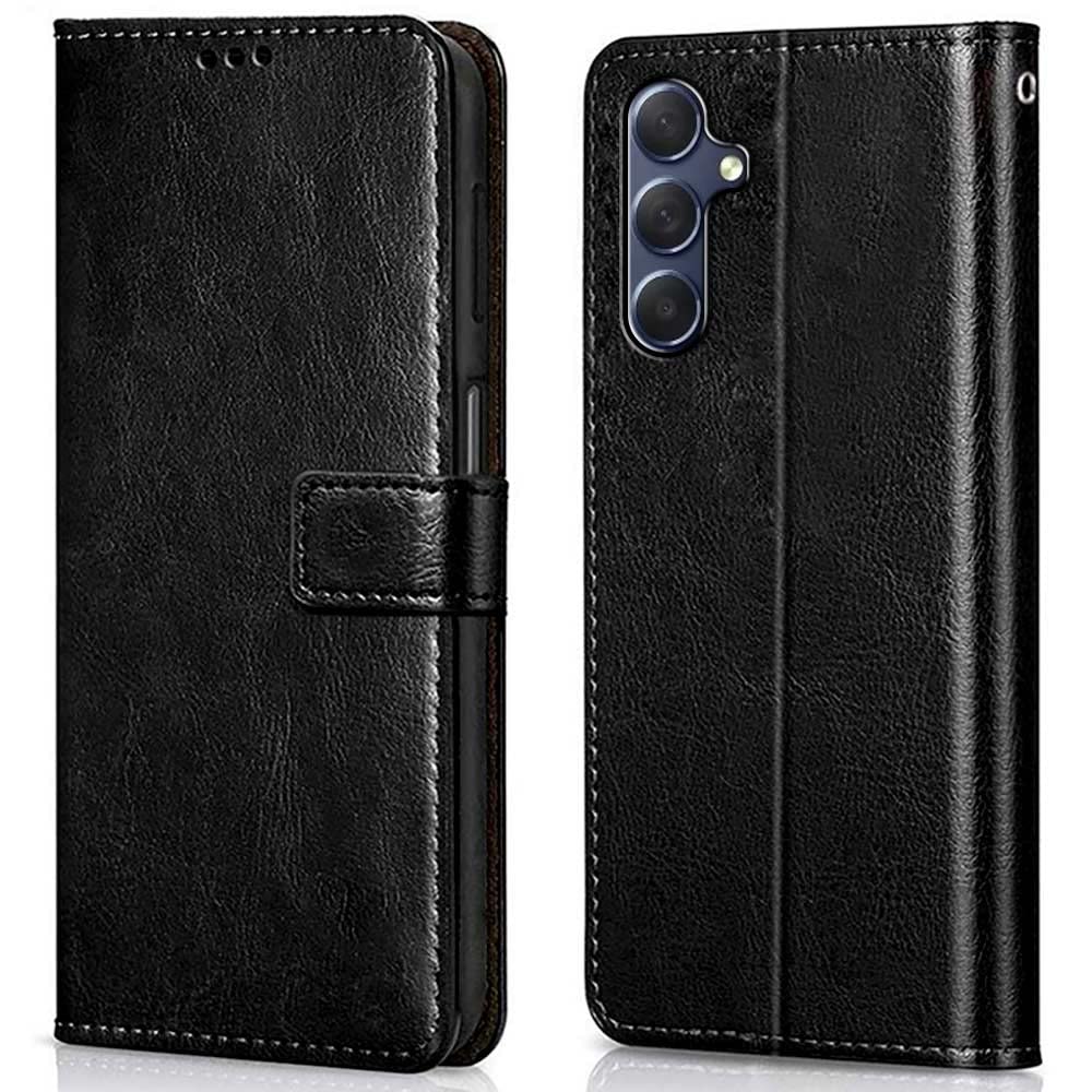 Wow Imagine Shock Proof Flip Cover Back Case Cover For Samsung Galaxy M54 | F54 5G (Flexible | Leather Finish | Card Pockets Wal