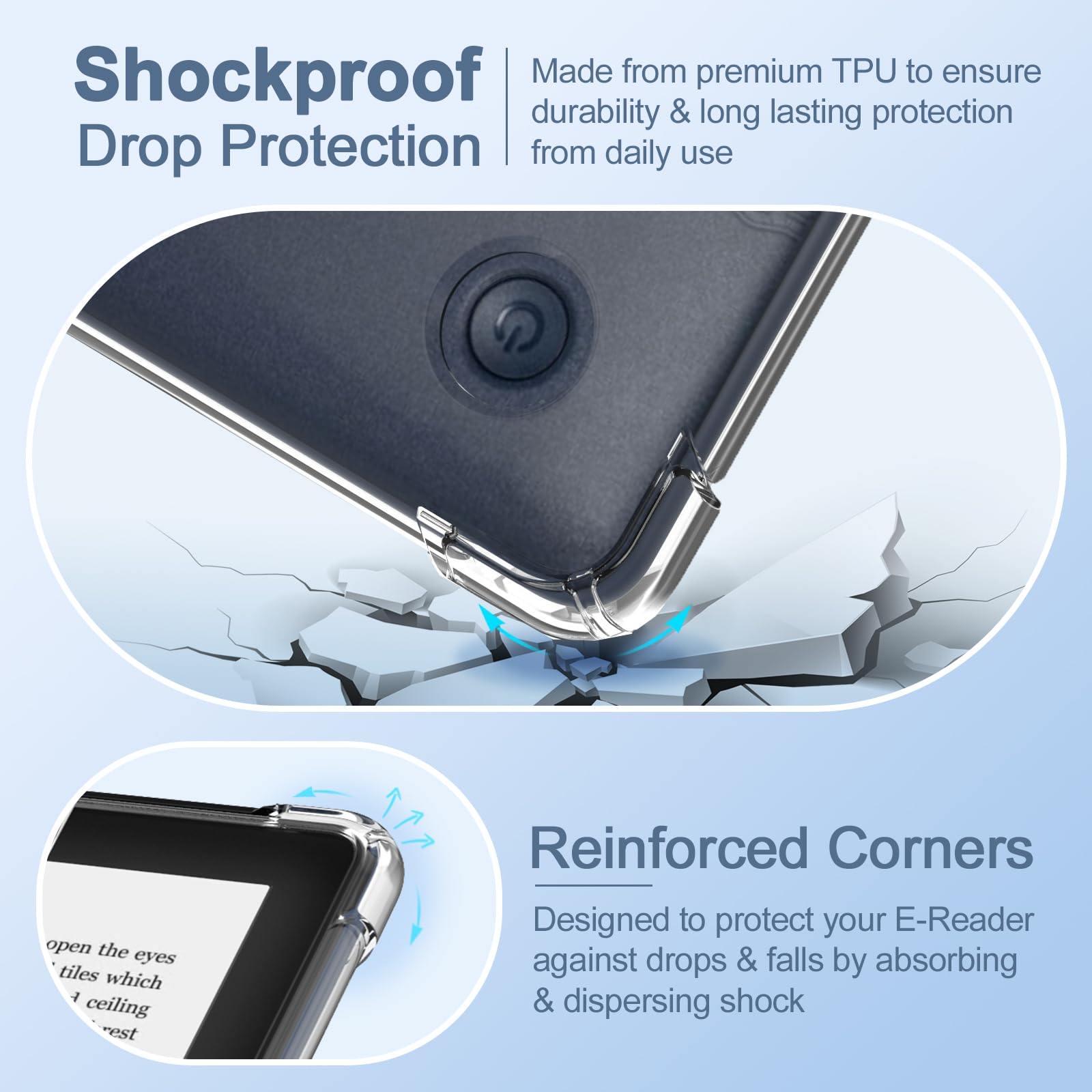 Caweet Clear Case For Kobo Clara Colour/Bw 6 Inch 2024 Release, Ultra Soft Flexible Transparent Tpu Skin Bumper Back Cover Shell