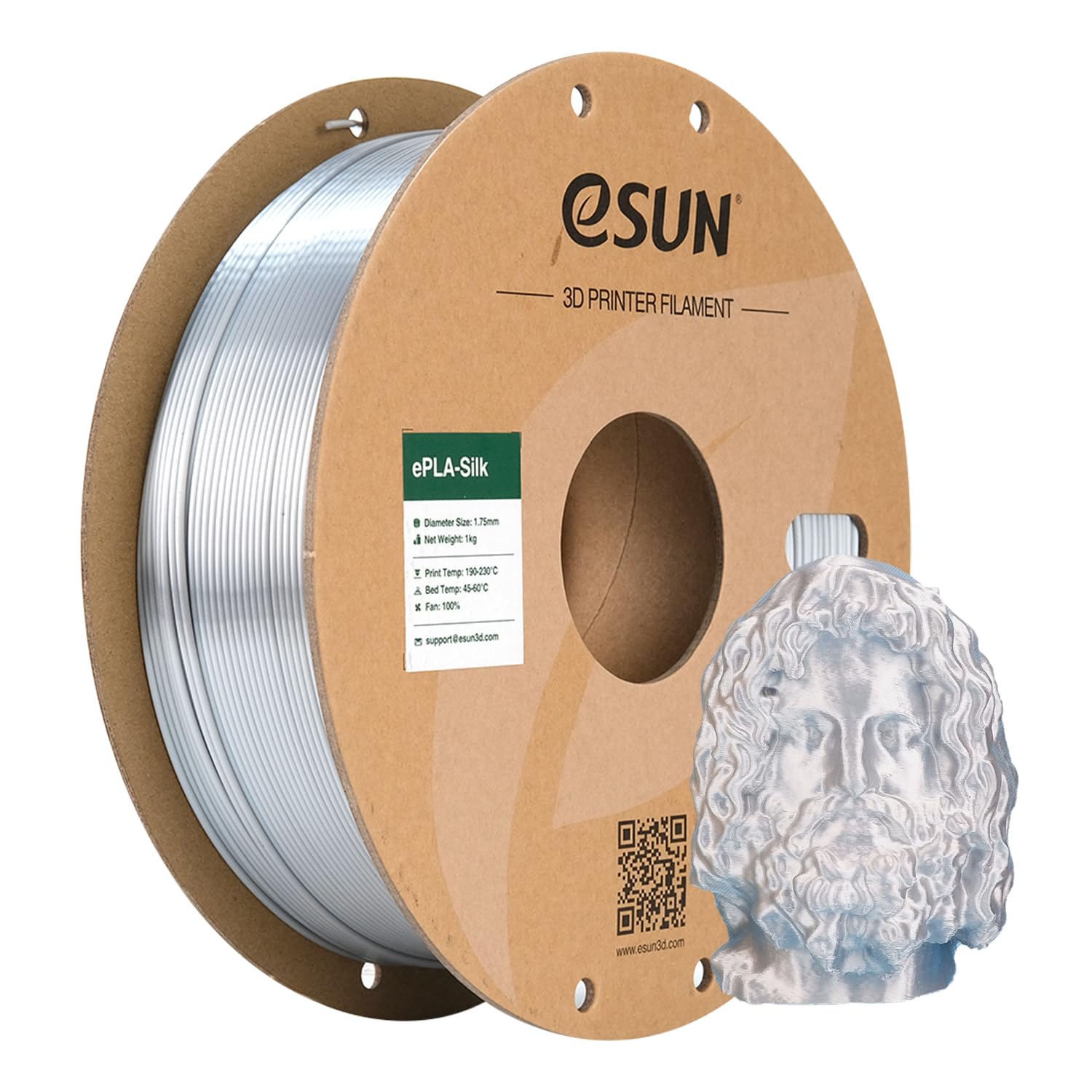 eSUN Silk Metal PLA Filament 1.75mm, Silky Metallic 3D Printer Filament PLA, Dimensional Accuracy +/- 0.05mm, 1KG Spool (2.2 LBS