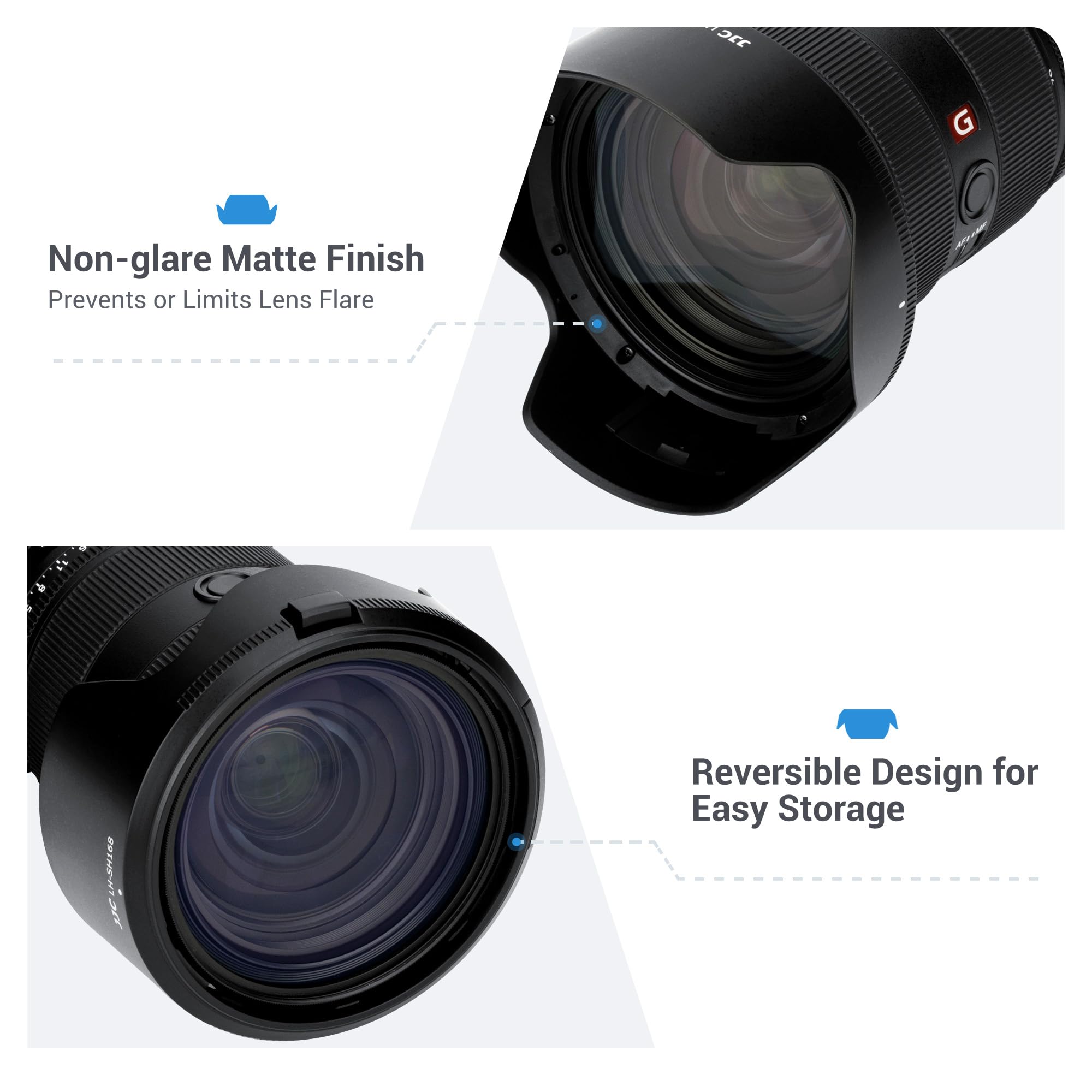 Jjc Alc Sh168 Bayonet Reversible Lens Hood Shade For Sony Fe 24 70Mm F2.8 Gm Ii Lens Sel2470Gm2, Replaces Sony Alc Sh168 Lens Ho