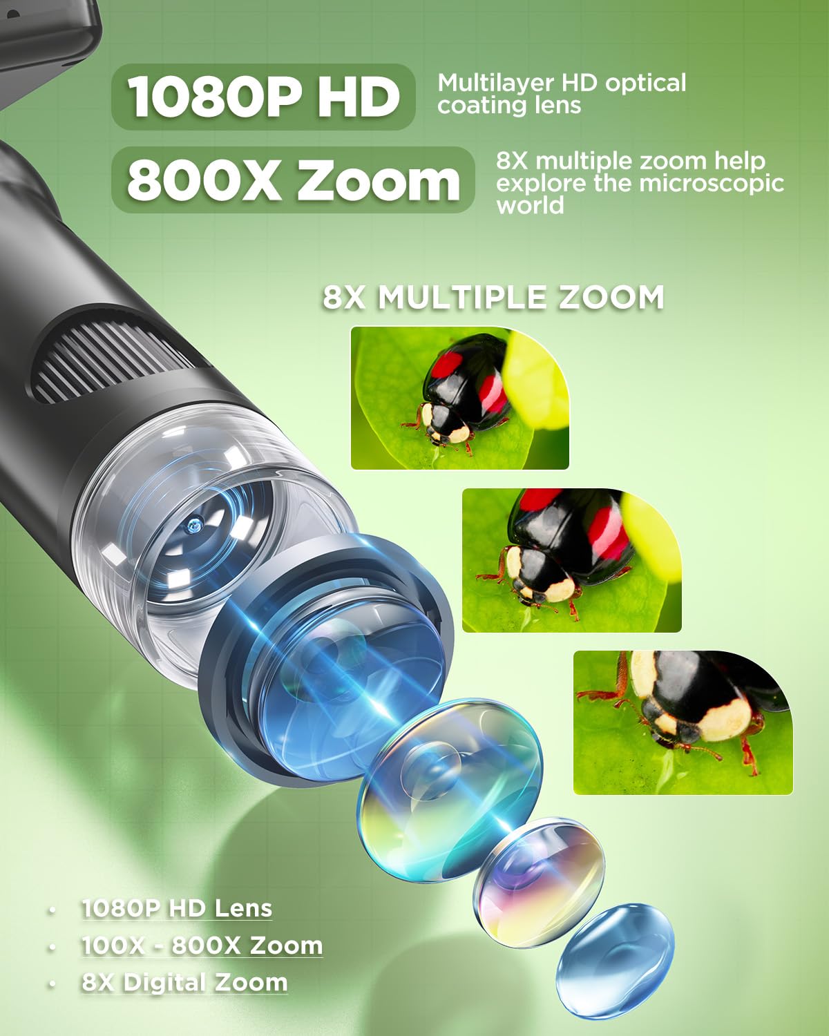 Portable Digital Microscope   Handheld Microscope With 2'' Lcd Screen   800 X Hd Pocket Digital Microscope   Mini Coin Microscop