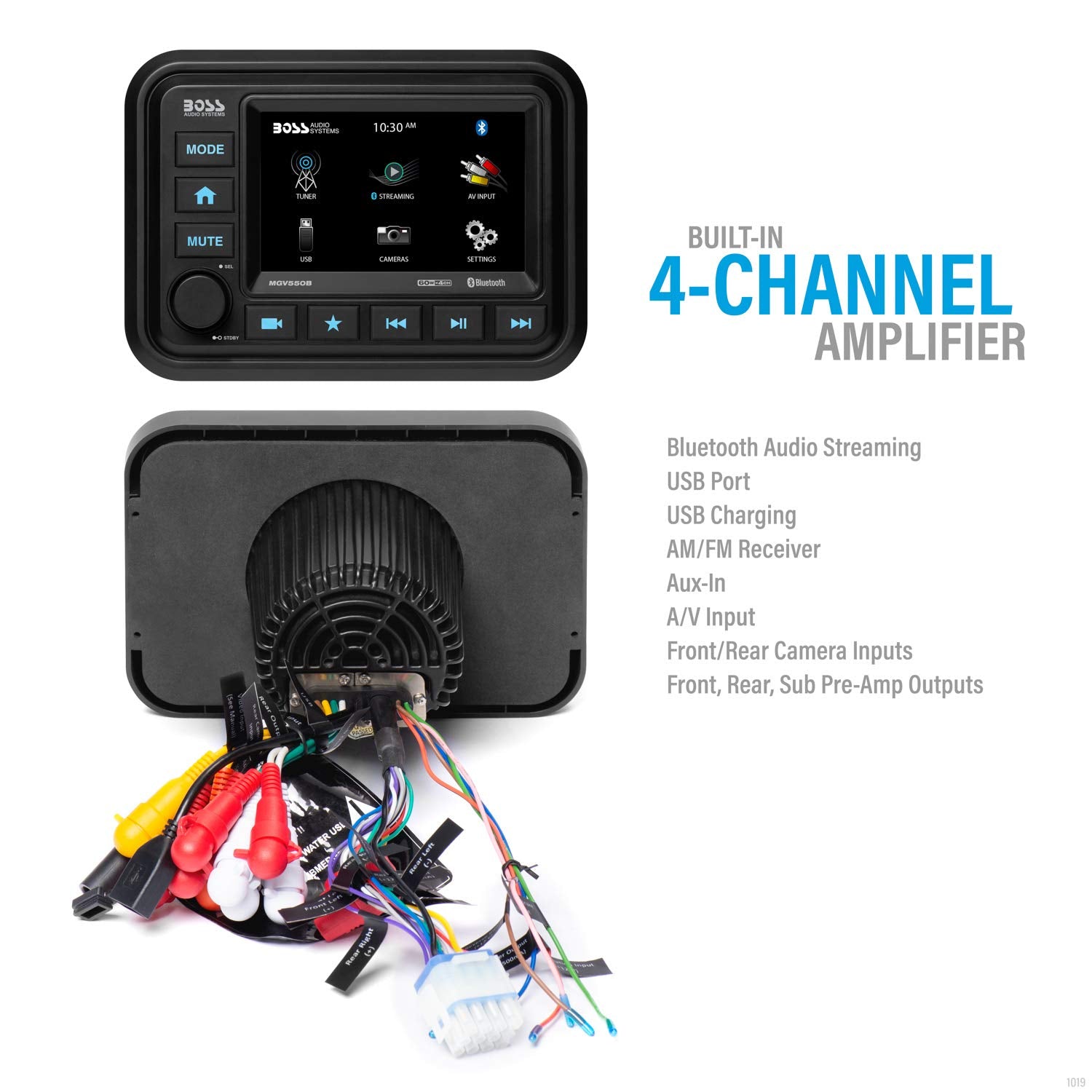 Boss Audio Systems Mgv550B Marine Gauge Receiver   Weatherproof, 5 Inch Touchscreen, Built In Amplifier, Bluetooth, Digital Medi