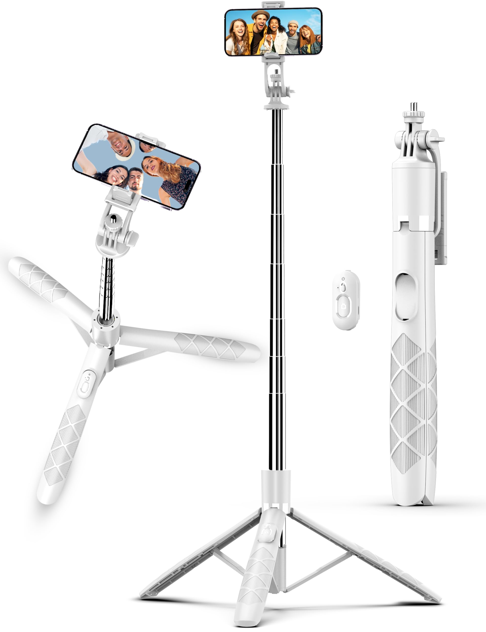 71 Cell Phone Selfie Stick Tripod, Smartphone Tripod Stand with Remote, Extendable Travel Phone Selfie Stick Compatible with iPh