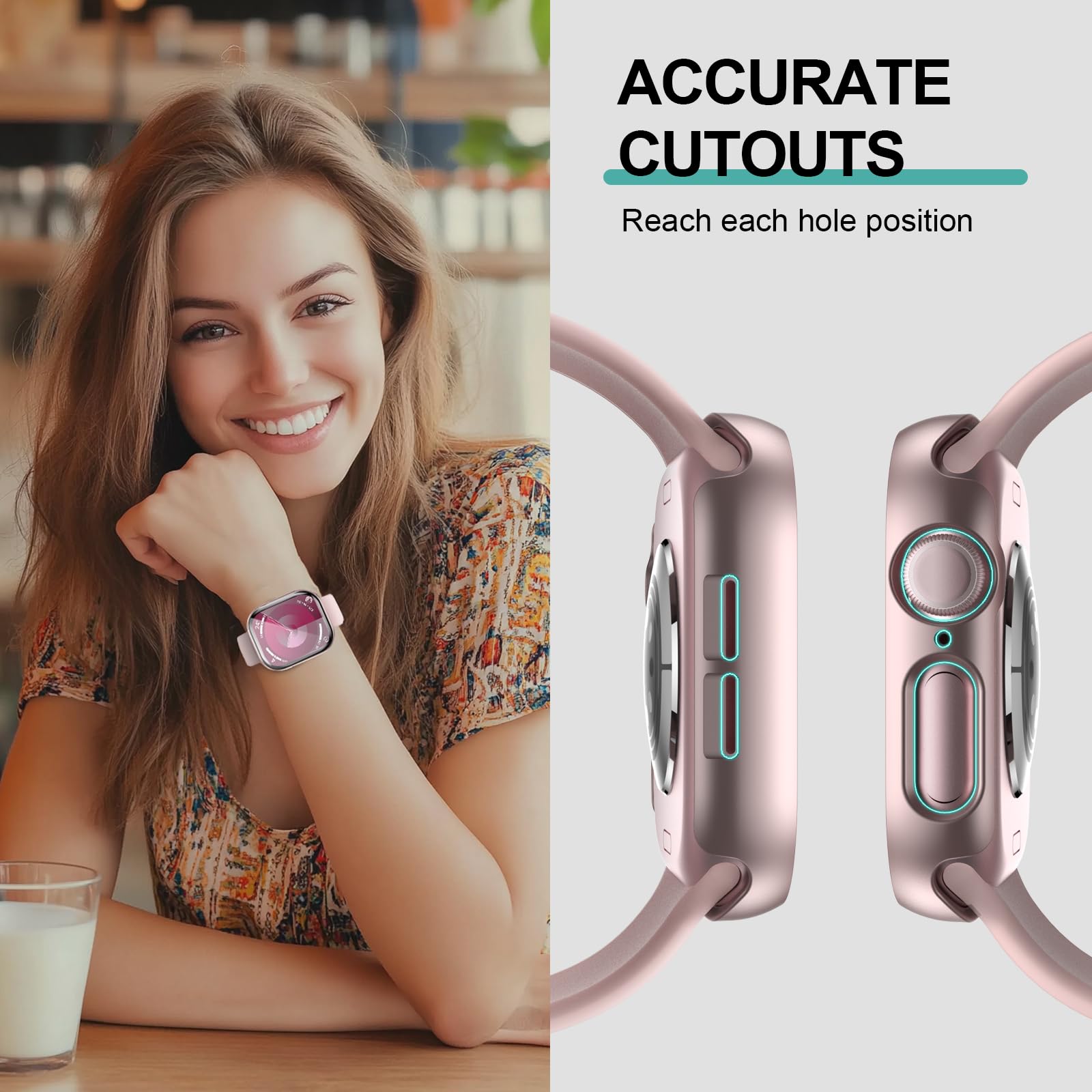 Commuter 6 Pack Case With Tempered Glass Screen Protector For Apple Watch 45Mm Series 9 Series 8 Series 7, Ultra Thin Full Cover