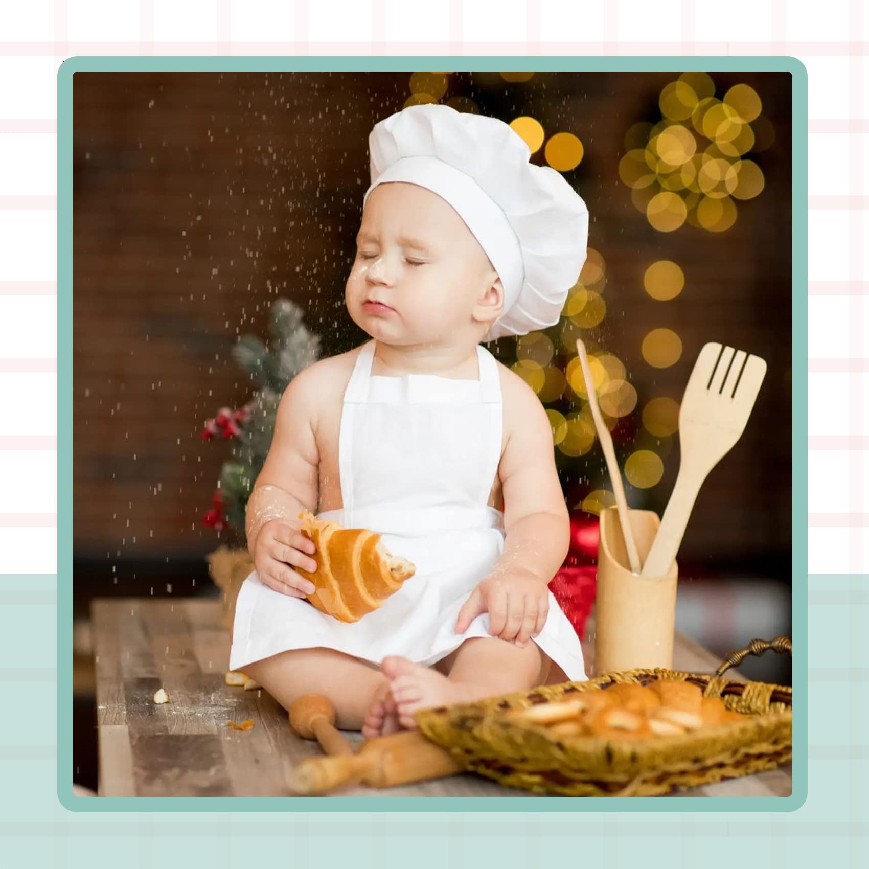 Khc Khf Newborn Baby Photography Prop Baby Chef Outfits Chef Hat Apron Set Infant Baby Chef Costume Newborn Photography Outfits