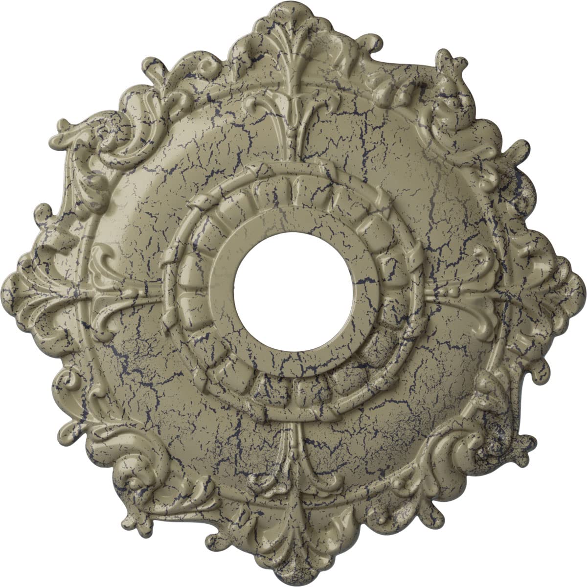 Ekena Millwork CM18RLCSC Riley Ceiling Medallion, 18 OD x 3 1/2 ID x 1 1/2 P, Castle Stone Crackle