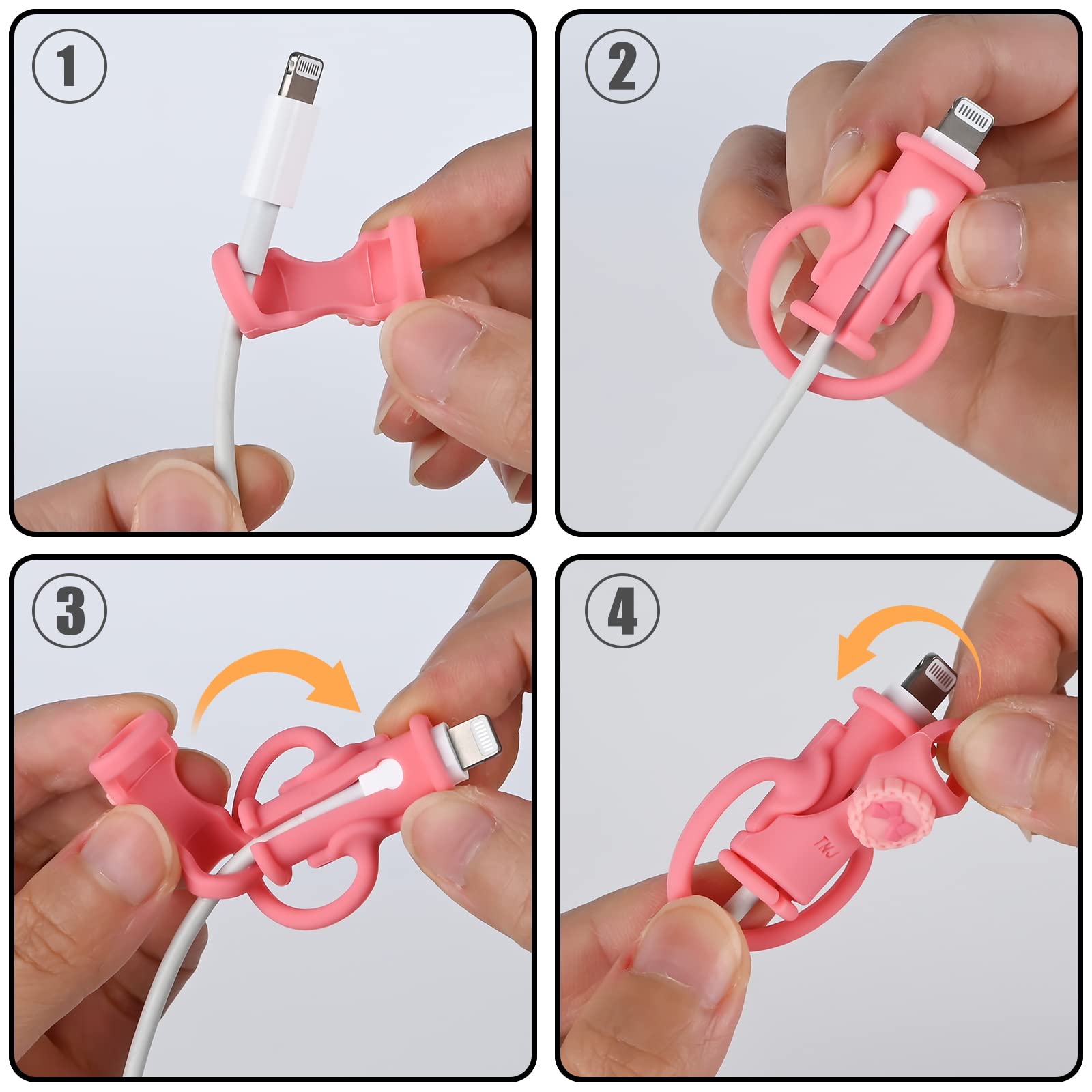 Cute Cable Protector For Iphone Android Usb Cable,2 Pcs Bow Ties Design 2 In 1 Data Cable Protector,Soft Silicone Stretchable Ch