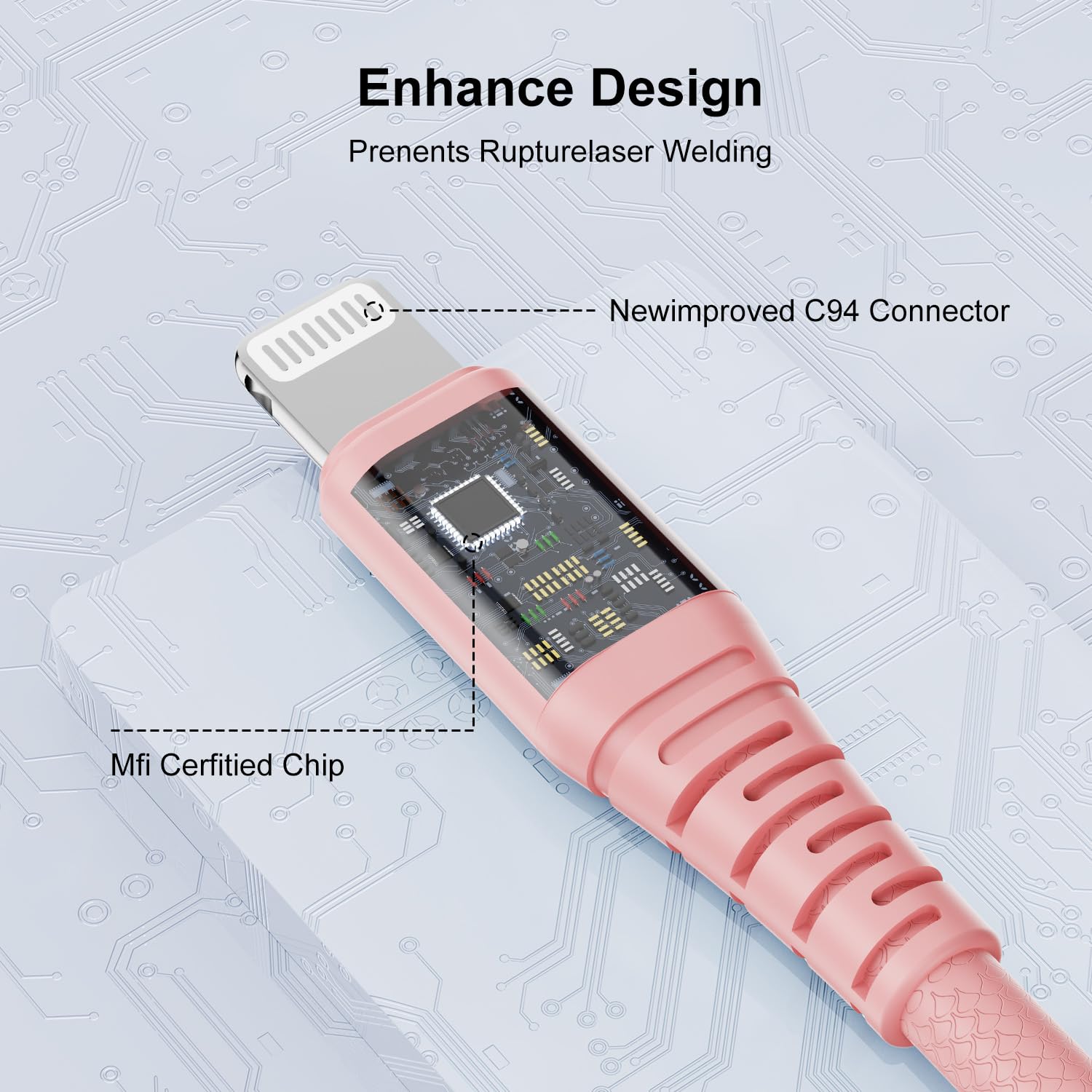 4 Pack 3Ft Iphone Charger Apple Mfi Certified, Apple Lightning To Usb Cable 3 Feet, High Fast/Data Sync Apple Charging Cable Cor