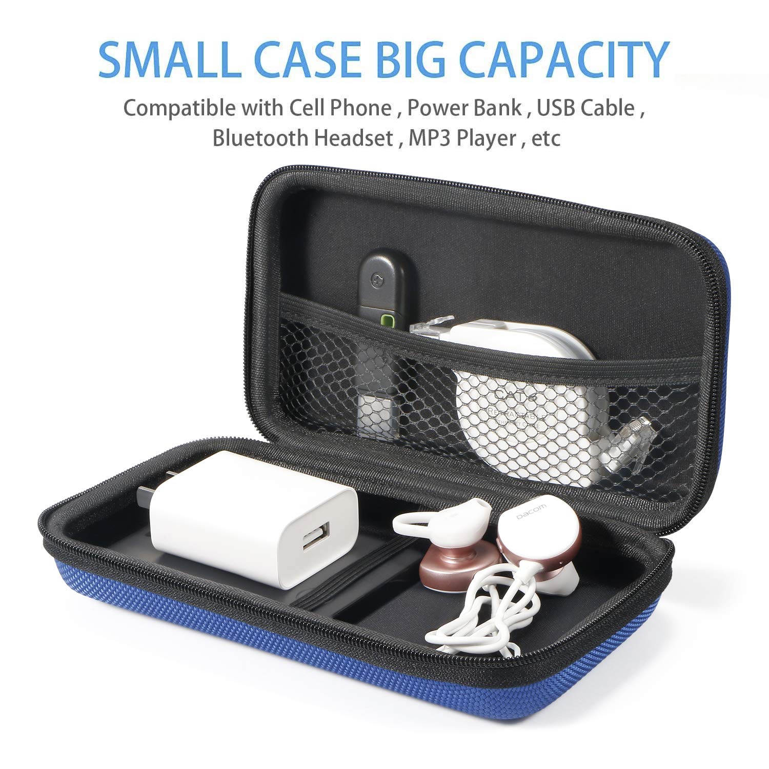 Glcon Portable Protection Hard Eva Case For External Battery, Cell Phone, Gps, Hard Drive, Usb/Charging Cable, Small Carrying Ba