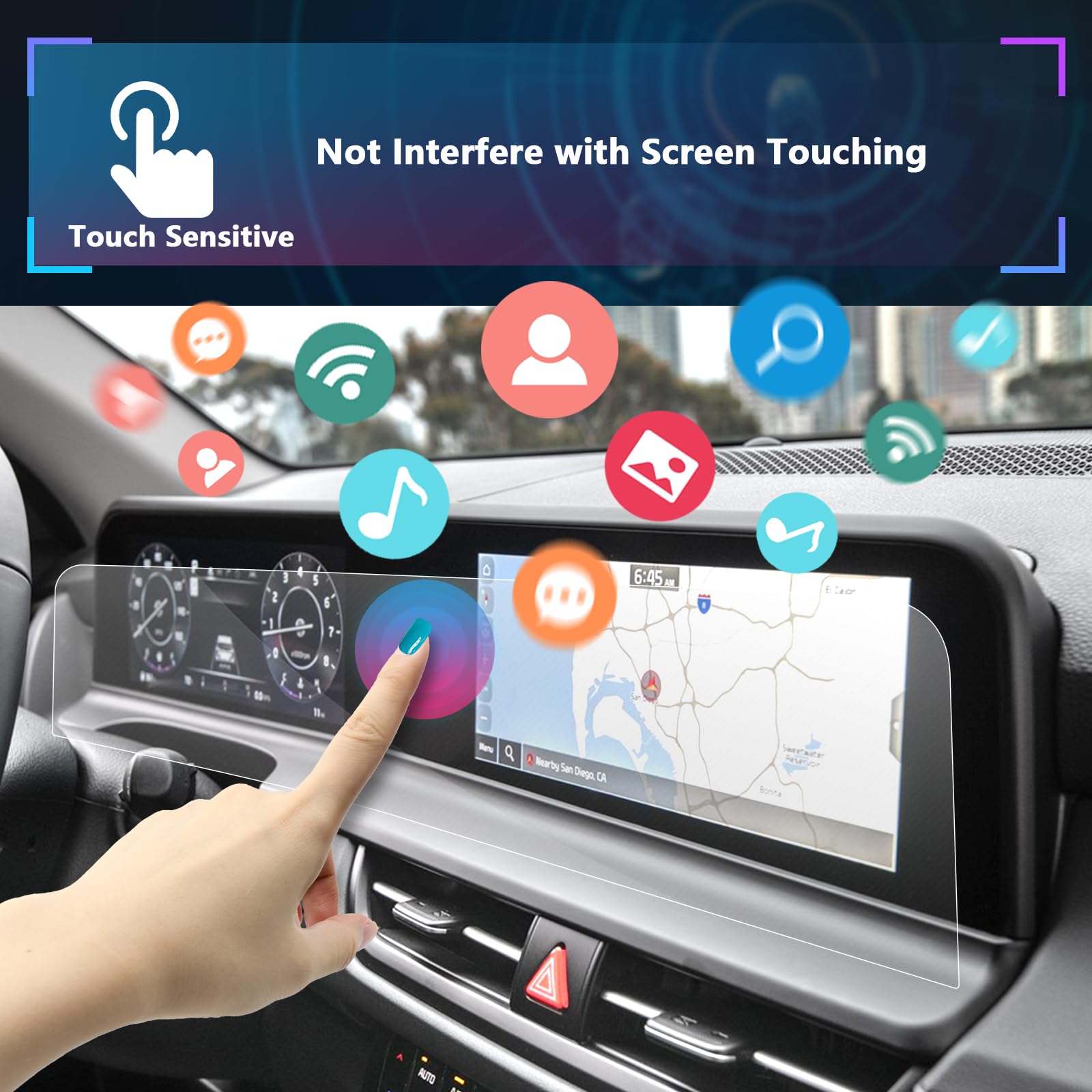 Sxcy For 2025 Kia Seltos Screen Protector 2024 2025 Seltos Accessories(S/Ex/X Line/Sx) 2025 Seltos Navigation Infotainment Screen Protector[2Pcs Nano]