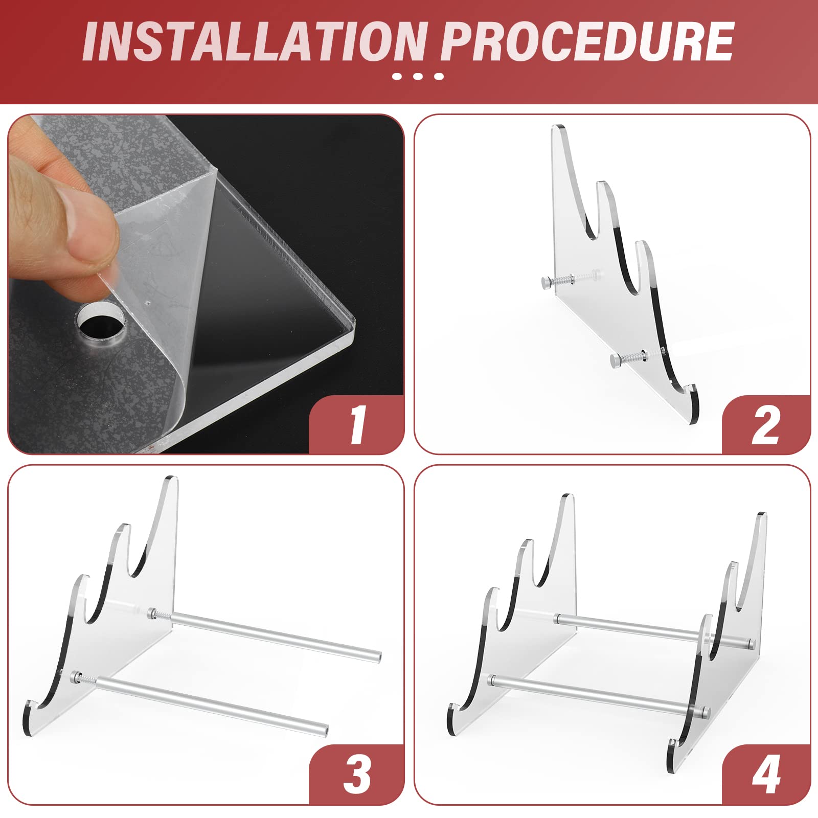 Yimagujrx Runjrx Keyboard Stands 1-Tier, Mechanical Keyboard Acrylic Display Stand, Transparent Acrylic Keyboard Stand, Holder S