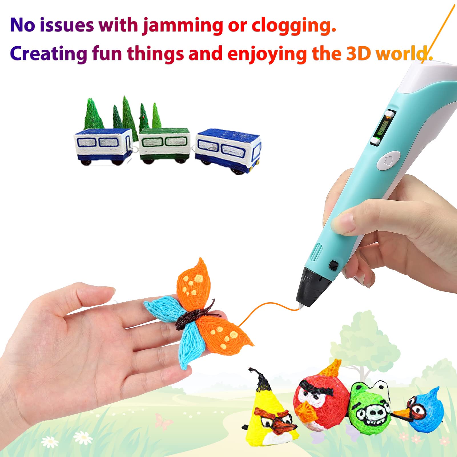 Dikale 3D Pen Filament 1.75Mm Pla Refills 40 Colors, Each Color 8 Meters(26 Feet), Total Length 320M(1050 Feet), 250 Stencils Eb