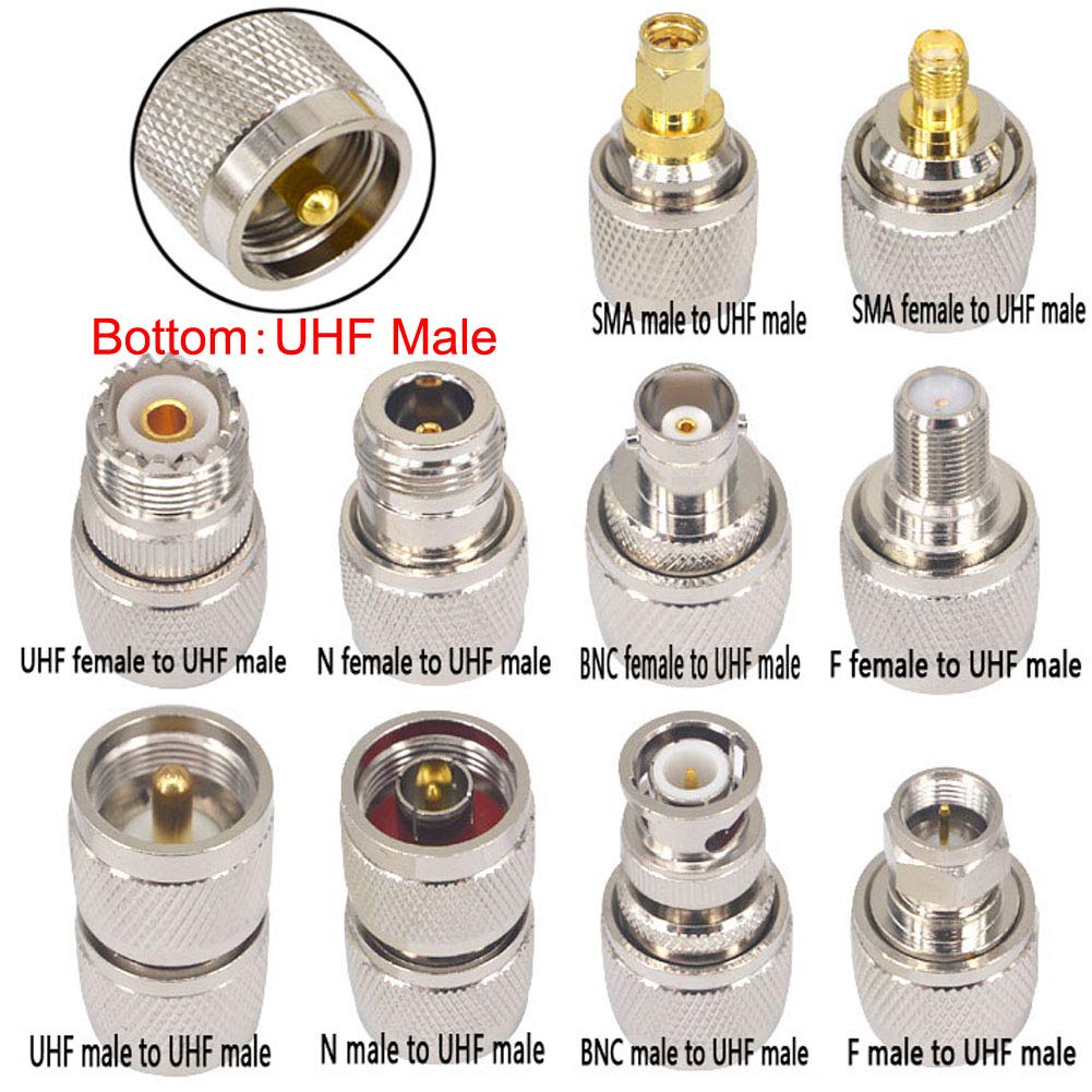 Rf Adapter Case Boobrie 20Pcs Rf Coaxial Connector Kit Uhf Adapter Set Uhf Connector K ...
