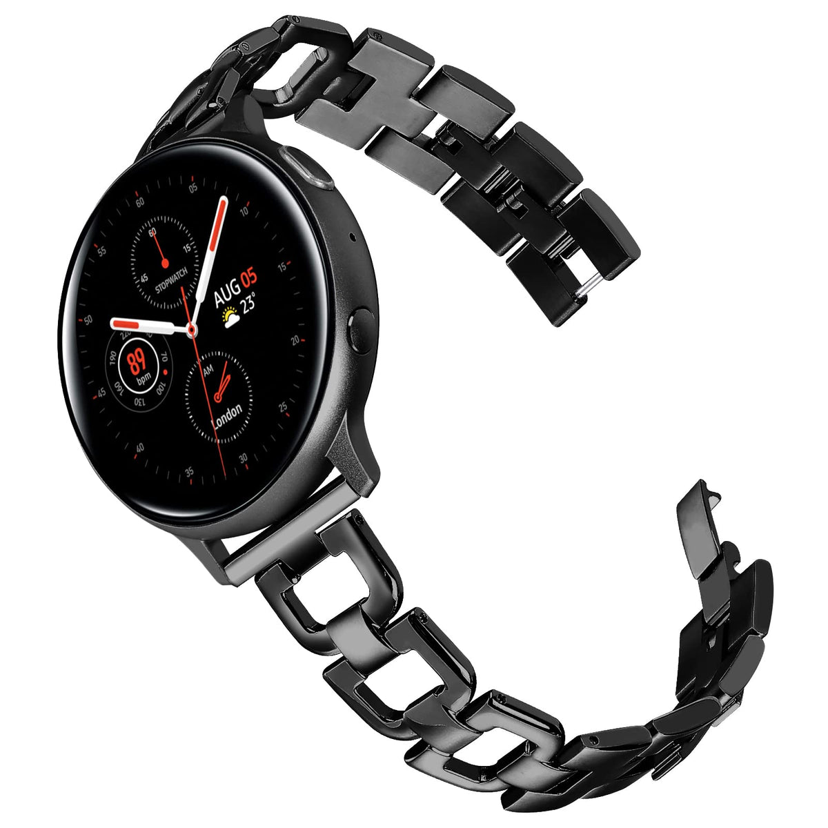Joyozy Stainless Steel Bands For Galaxy Watch Active 40Mm/Active 2 40Mm 44Mm/Galaxy Watch 42Mm,Metal D Chain Band For Galaxy Wat