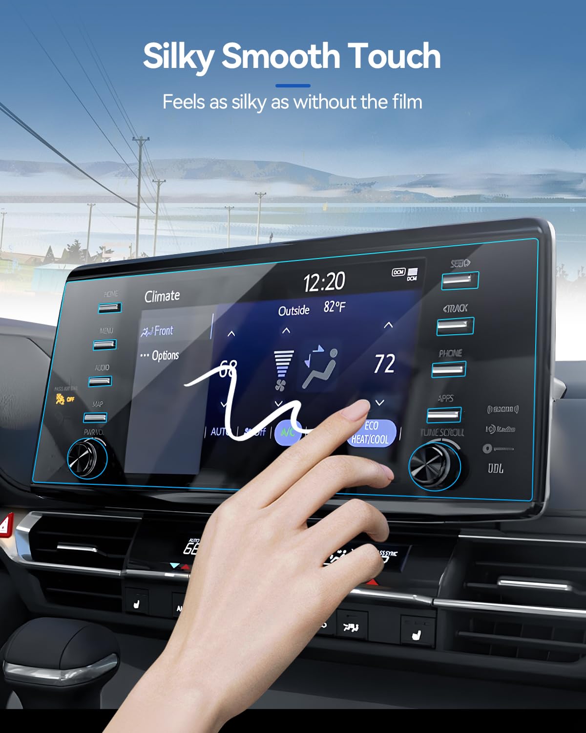 Lantu 2Pcs Car Screen Protector For 2021 2022 2023 Toyota Sienna Xl40 Accessories Navigation Nano Touchscreen Protector Film Hd