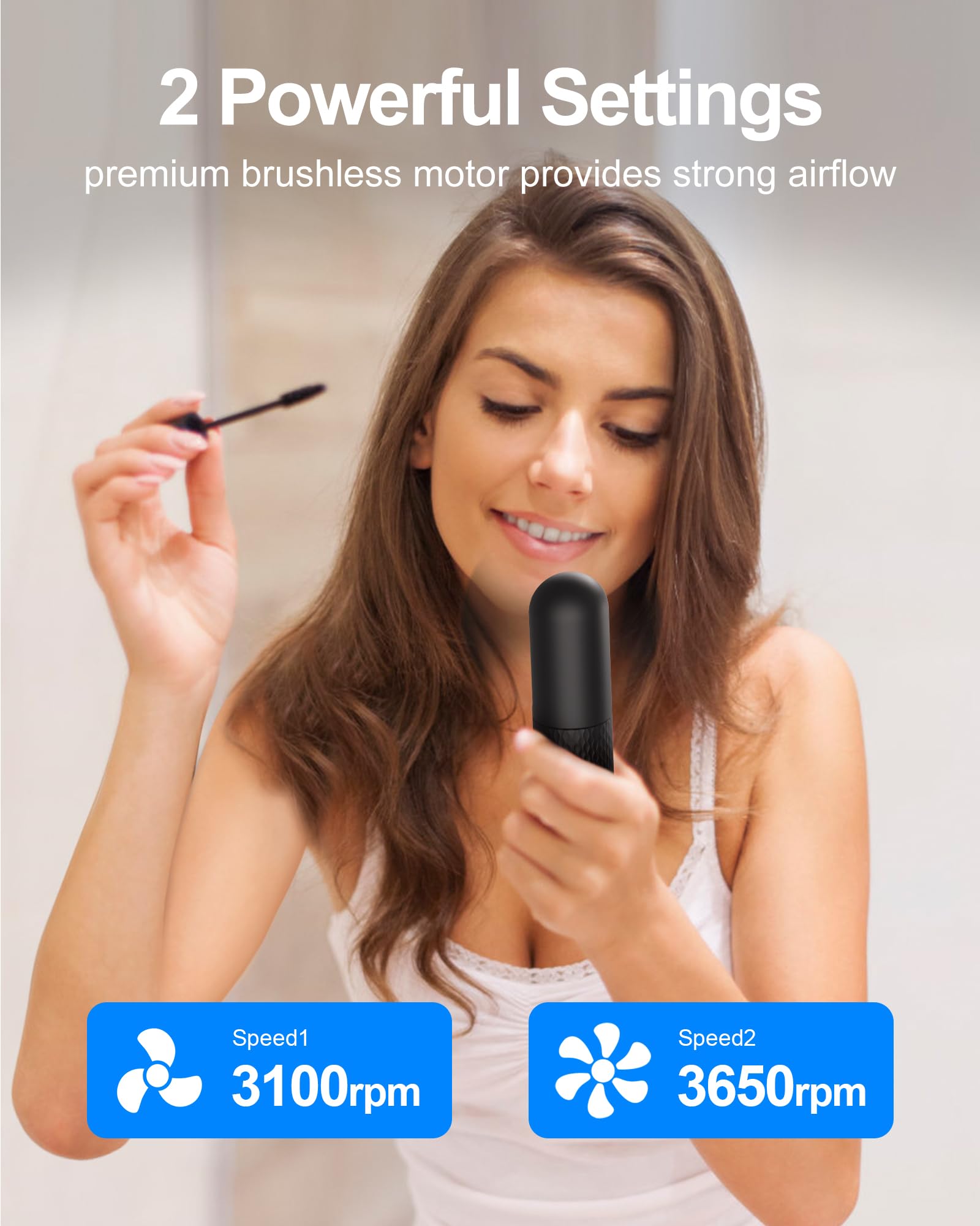 Coohea Mini Fan Handheld Fan Small Portable Fan 2 Speeds Powerful Fan Usb Rechargeable Battery Operated Fan Personal Hand Held F